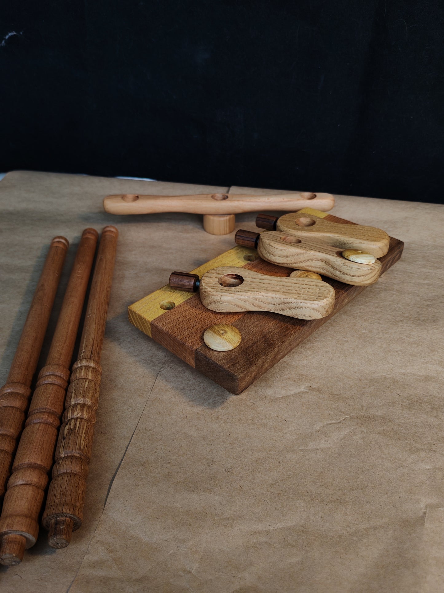 Lazy Anna Support Spindle Plying Tool Wooden Lazy Kate for 3 Ply Yarn