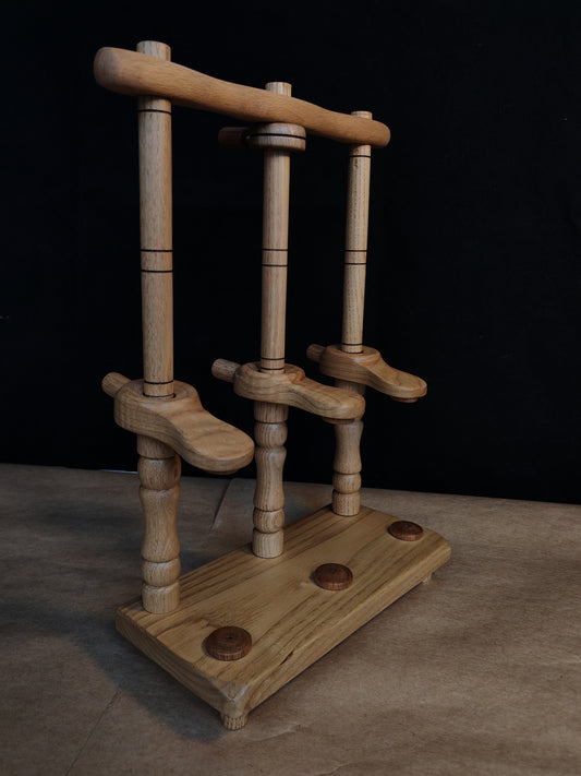 Lazy Anna Support Spindle Plying Tool Wooden Lazy Kate for 3 Ply Yarn