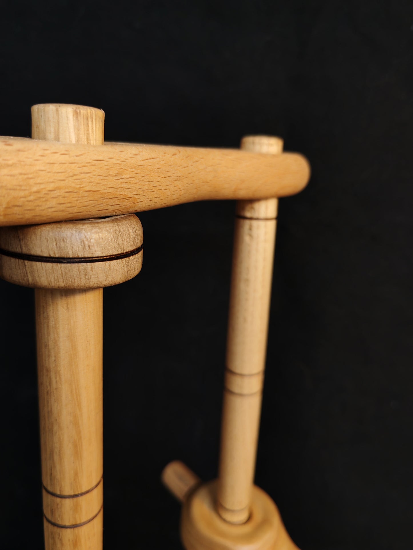 Lazy Anna Support Spindle Plying Tool Wooden Lazy Kate for 3 Ply Yarn
