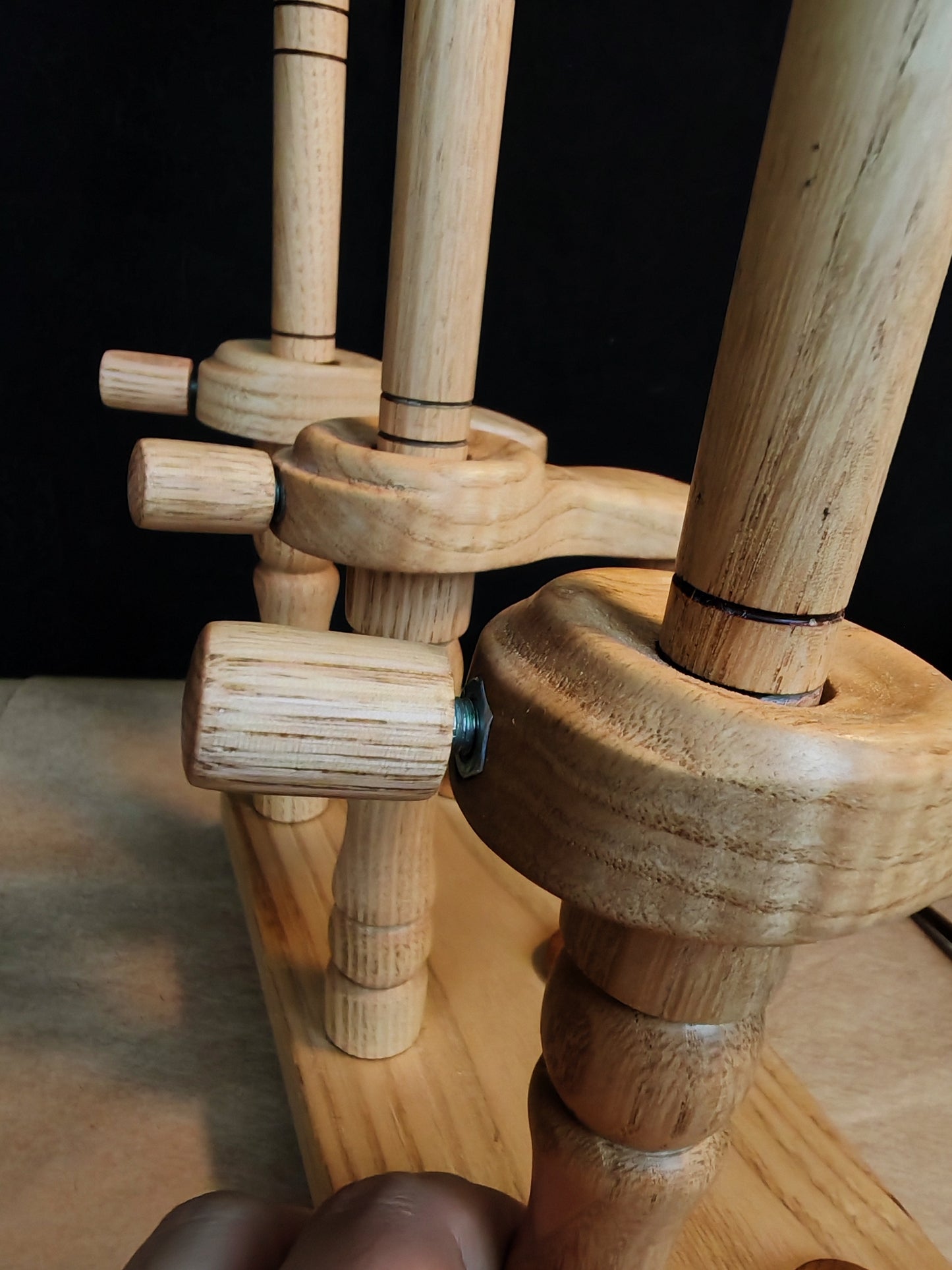 Lazy Anna Support Spindle Plying Tool Wooden Lazy Kate for 3 Ply Yarn