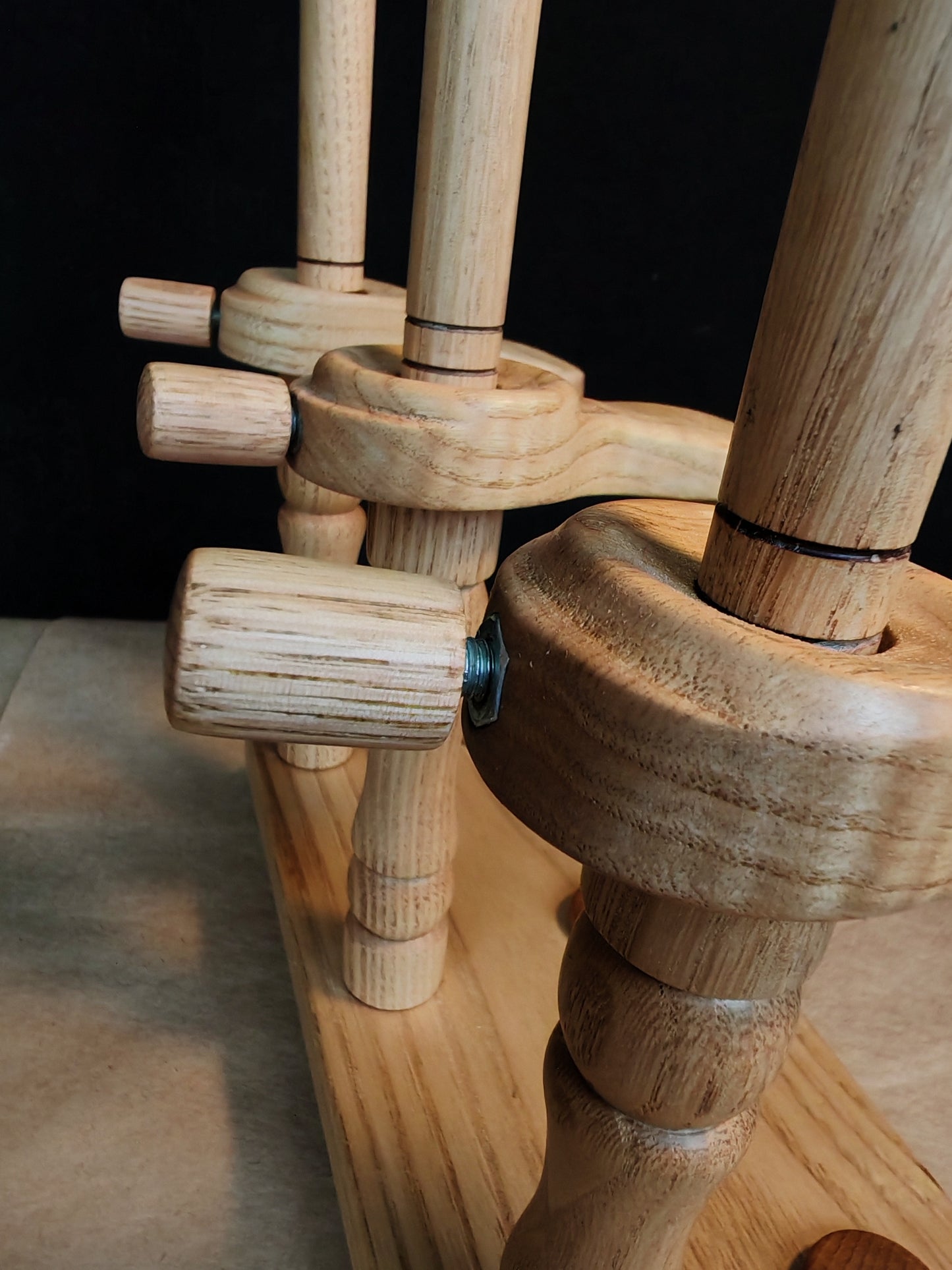 Lazy Anna Support Spindle Plying Tool Wooden Lazy Kate for 3 Ply Yarn