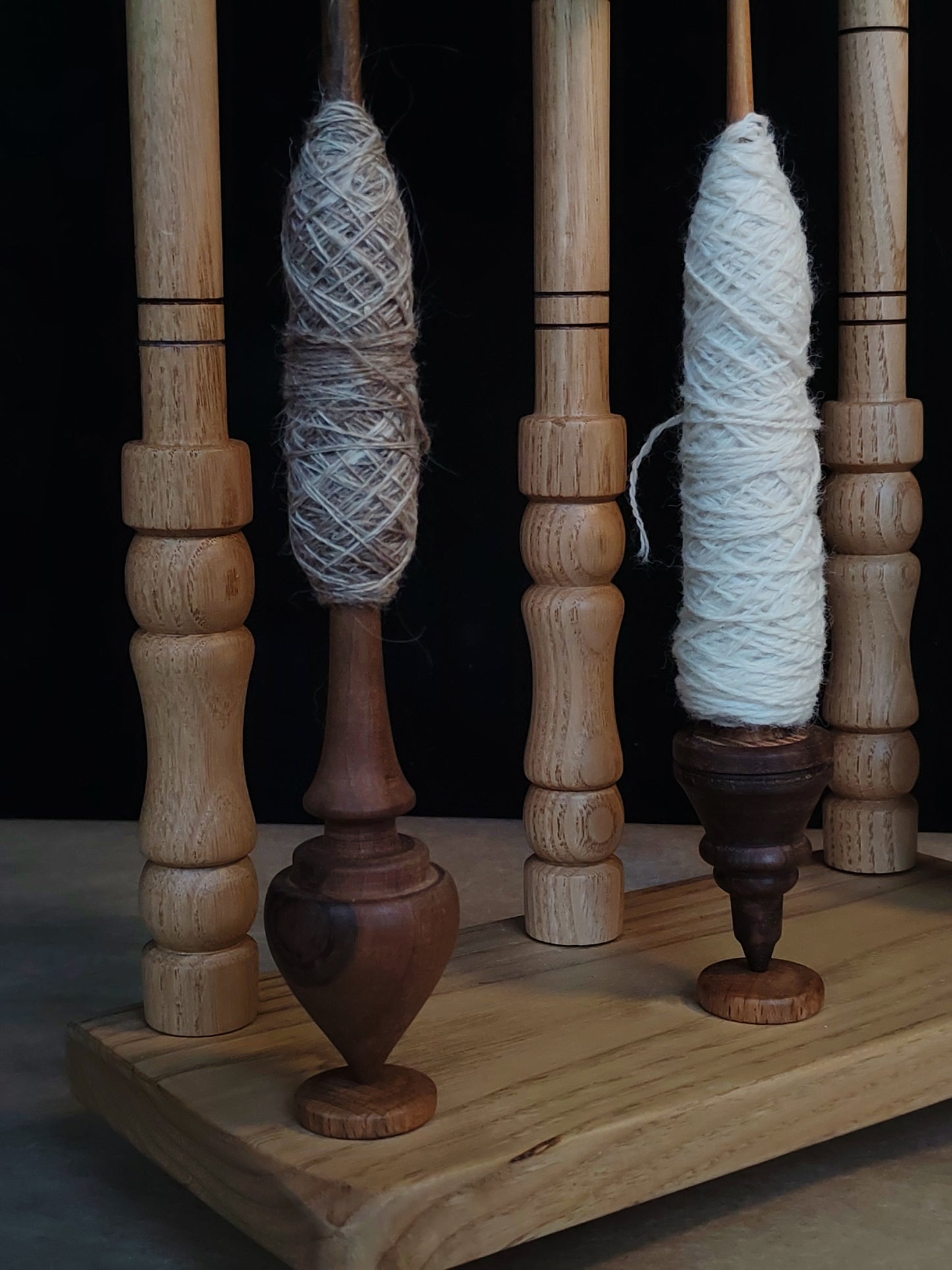 Lazy Anna Support Spindle Plying Tool Wooden Lazy Kate for 3 Ply Yarn