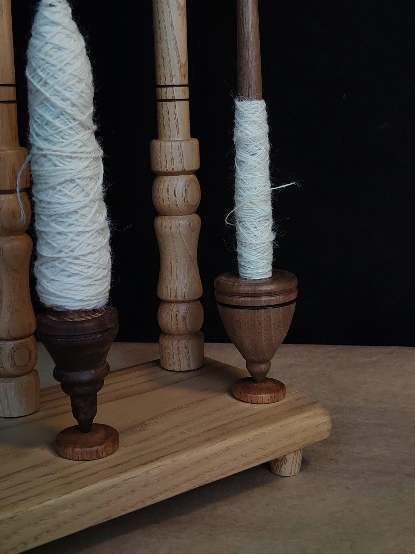 Lazy Anna Support Spindle Plying Tool Wooden Lazy Kate for 3 Ply Yarn