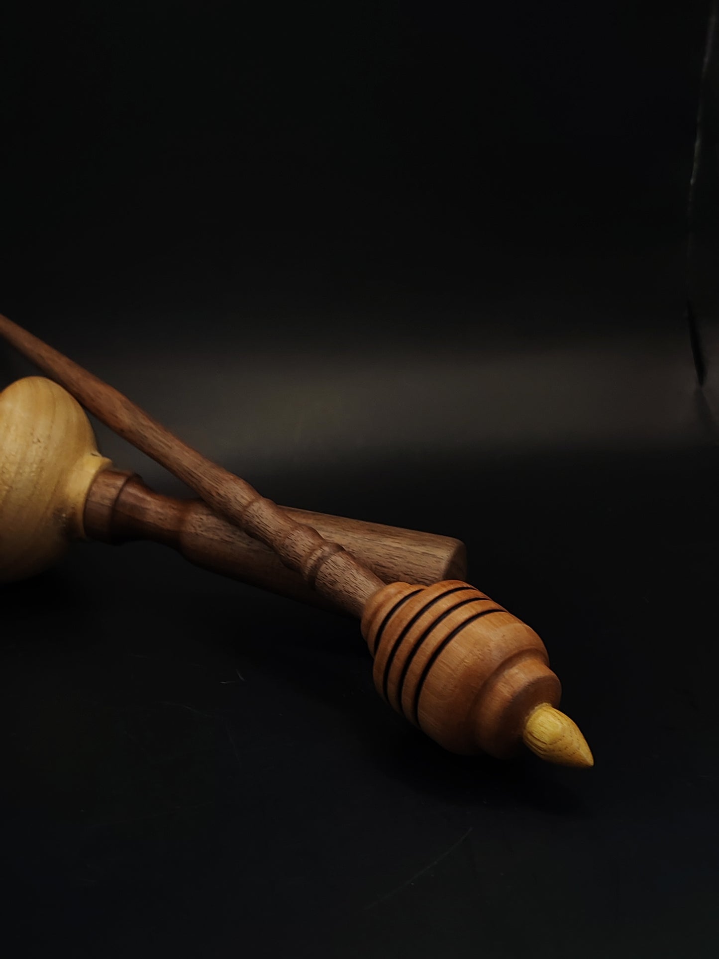 Support Spindle Set 30g Yarn Spinning Tool Walnut Shaft Pear Whorl Mulberry Tip