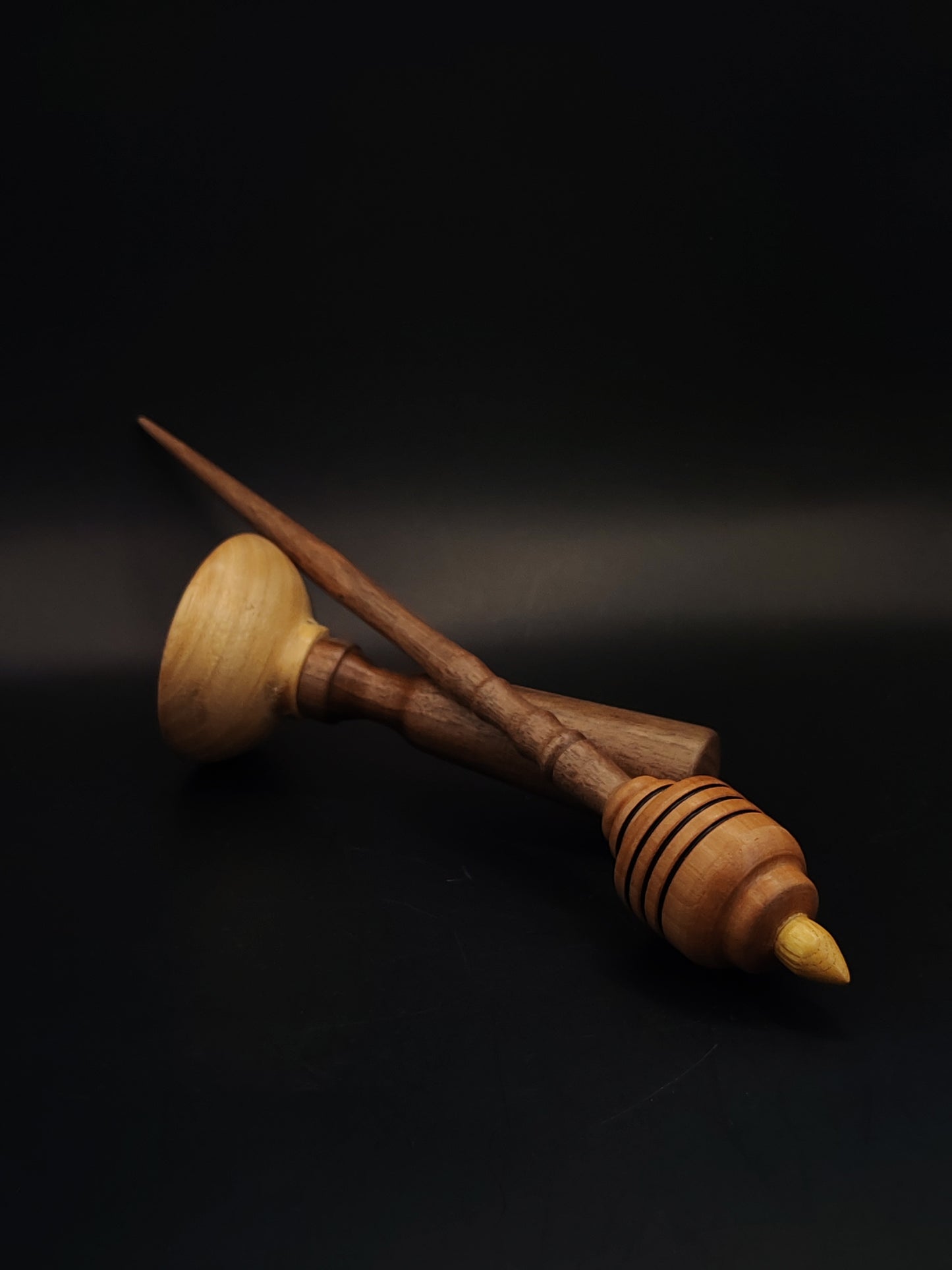 Support Spindle Set 30g Yarn Spinning Tool Walnut Shaft Pear Whorl Mulberry Tip