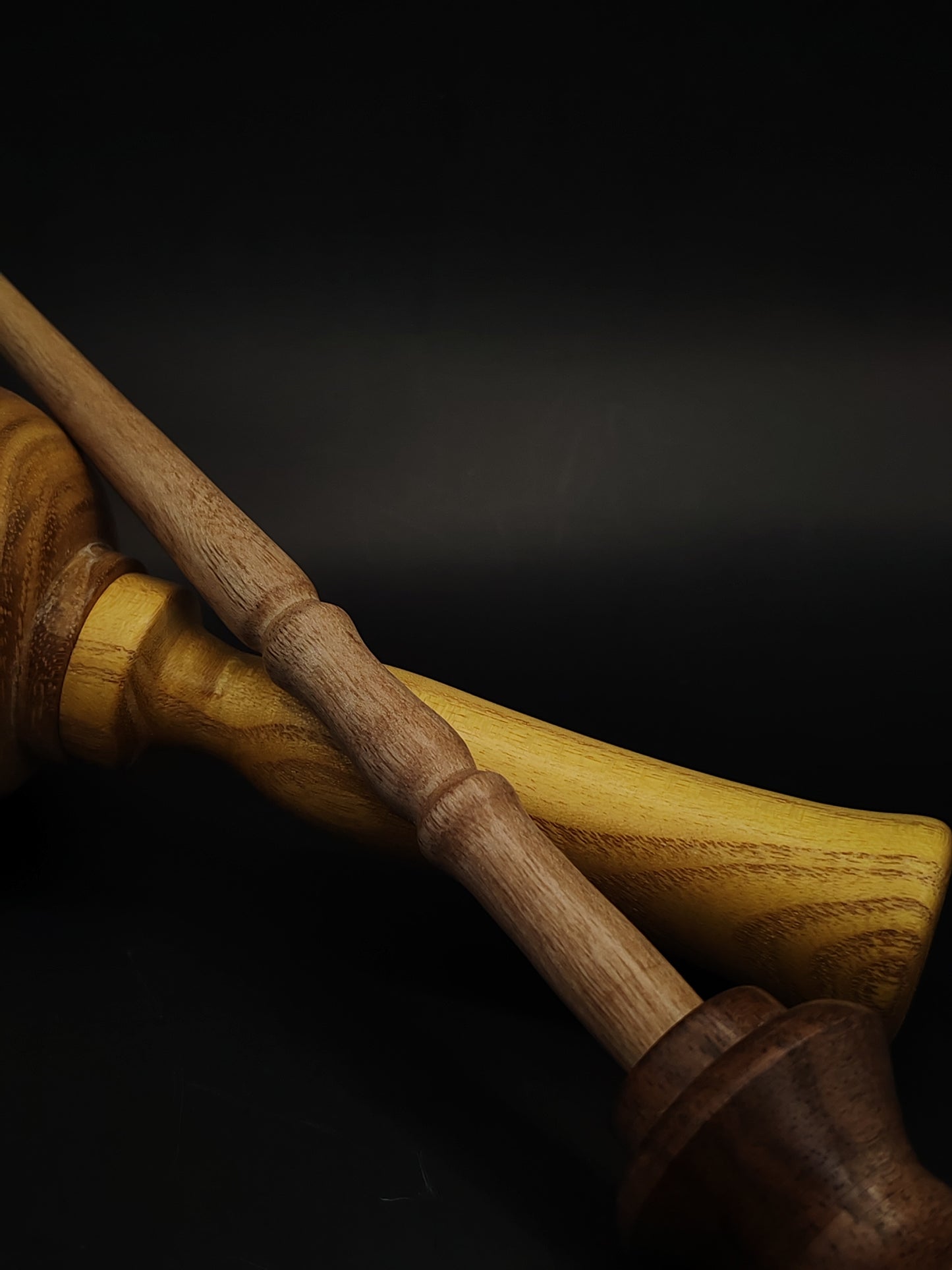 Support Spindle Set 24g Yarn Spinning Tool Grey Walnut Shaft Dark Walnut Whorl Mulberry Tip