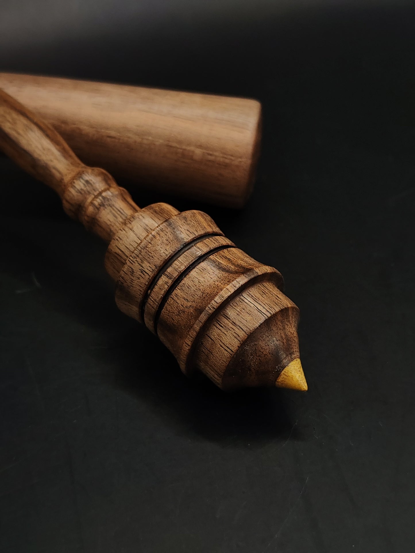 Support Spindle Set 20g Yarn Spinning Tool Walnut Spindle Mulberry Tip Walnut Bowl