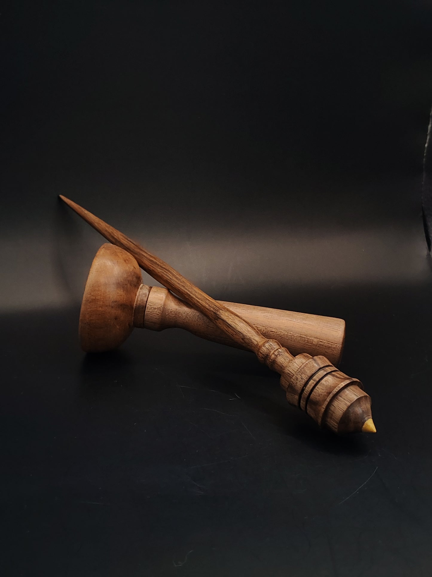 Support Spindle Set 20g Yarn Spinning Tool Walnut Spindle Mulberry Tip Walnut Bowl