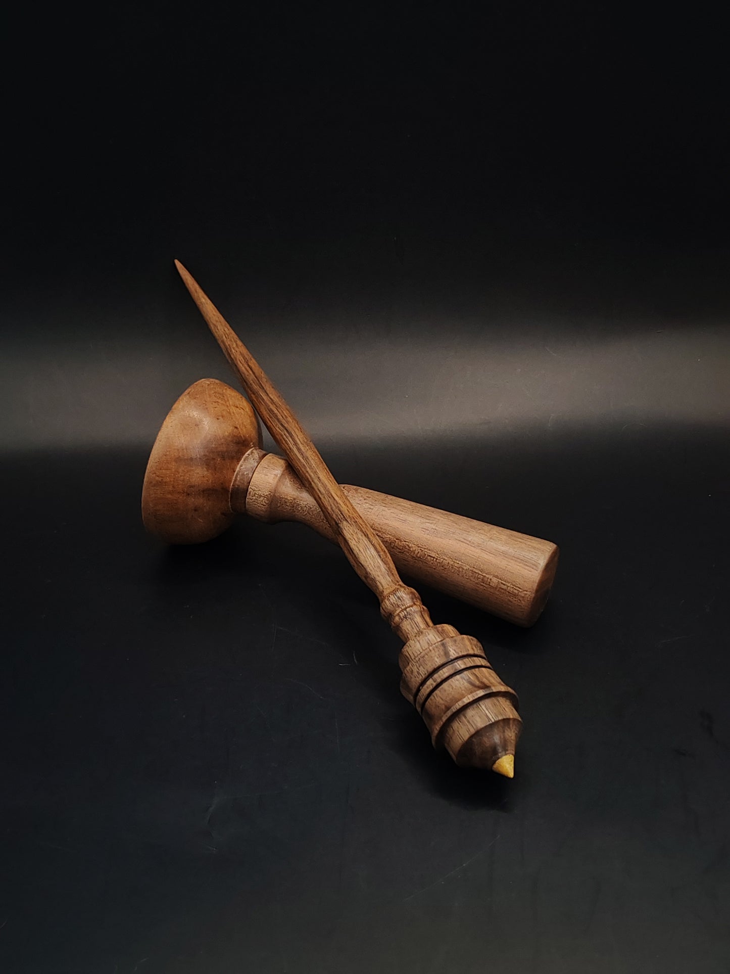 Support Spindle Set 20g Yarn Spinning Tool Walnut Spindle Mulberry Tip Walnut Bowl