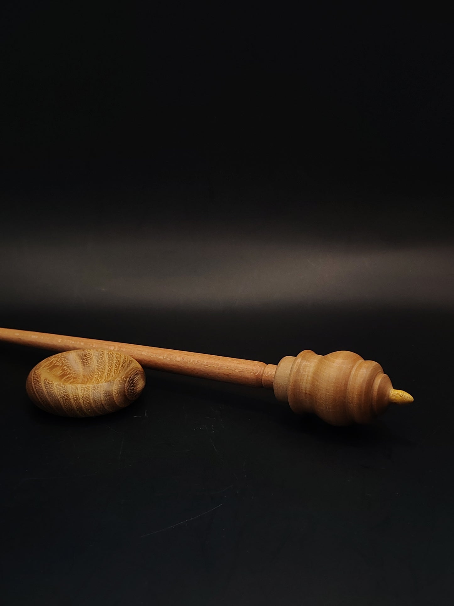 Support Spindle Set 27g Yarn Spinning Tool Beech Shaft Chestnut Whorl Mulberry Tip