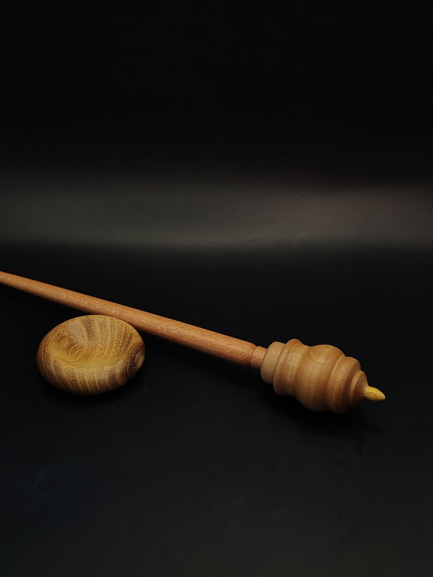 Support Spindle Set 27g Yarn Spinning Tool Beech Shaft Chestnut Whorl Mulberry Tip