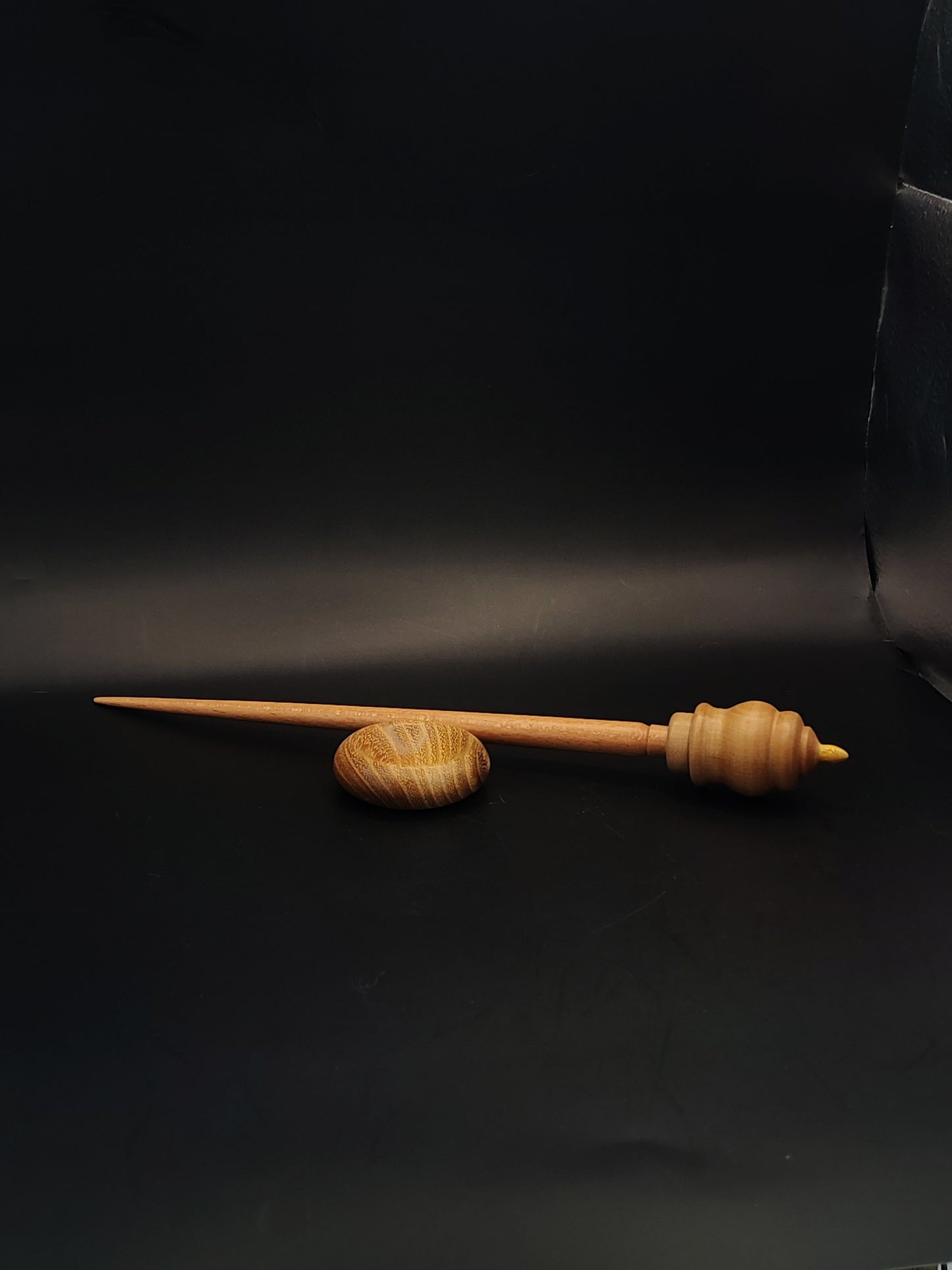 Support Spindle Set 27g Yarn Spinning Tool Beech Shaft Chestnut Whorl Mulberry Tip