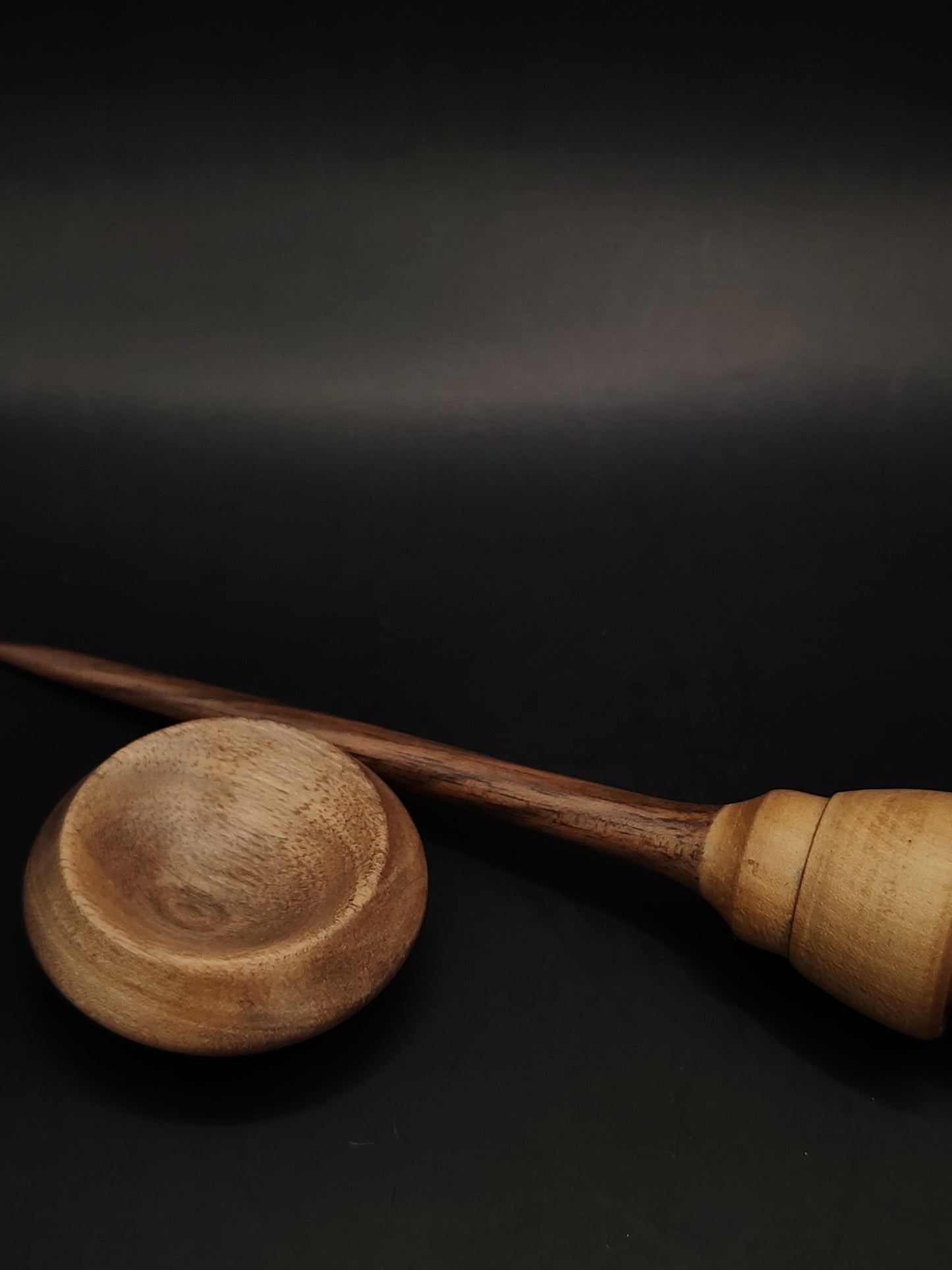 Mini Support Spindle Set 14g Yarn Spinning Tool Wooden Spindle Walnut Bowl