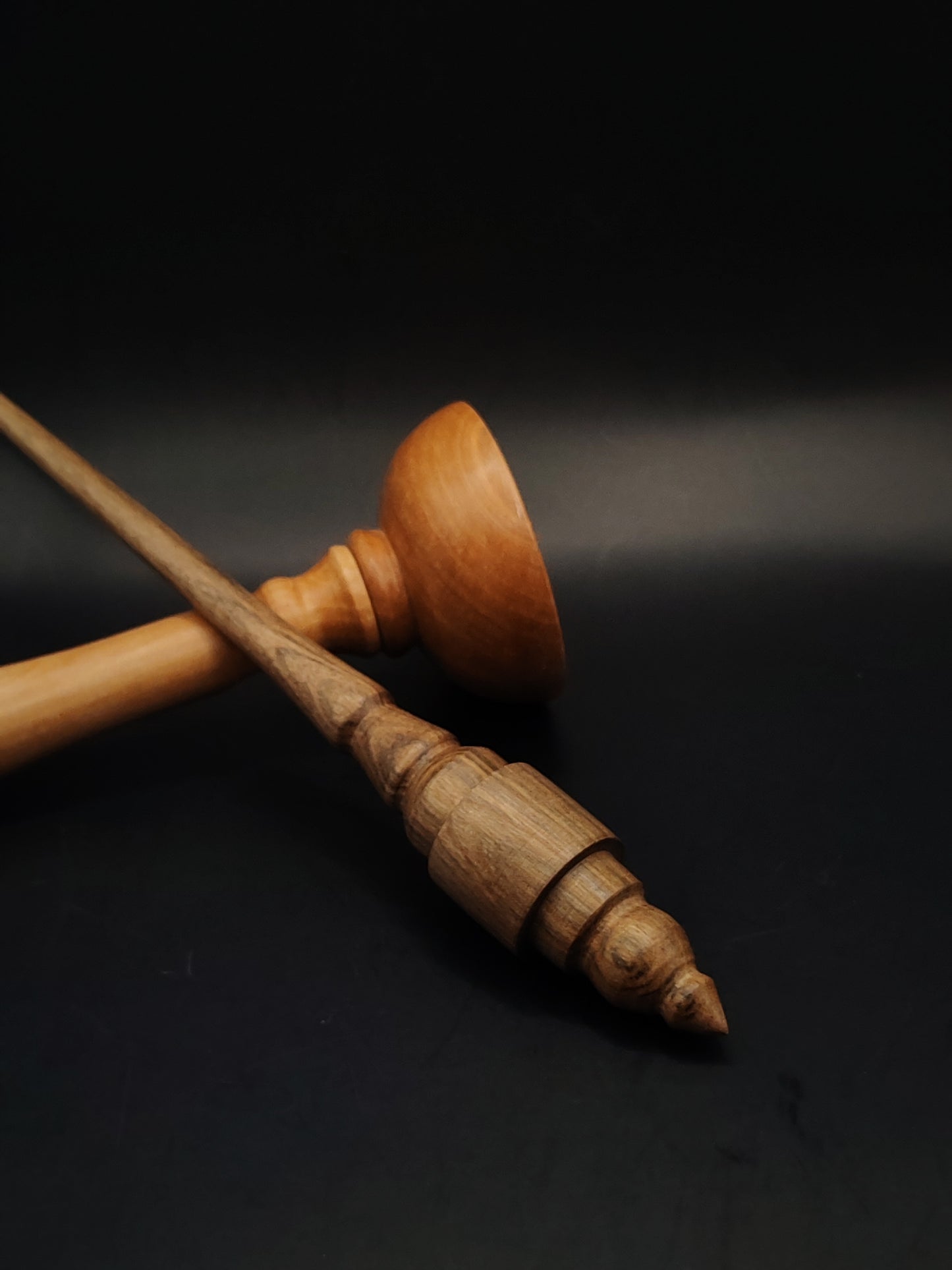 Support Spindle Set 23g Walnut Yarn Spinning Tool with Pear Lap Support Bowl