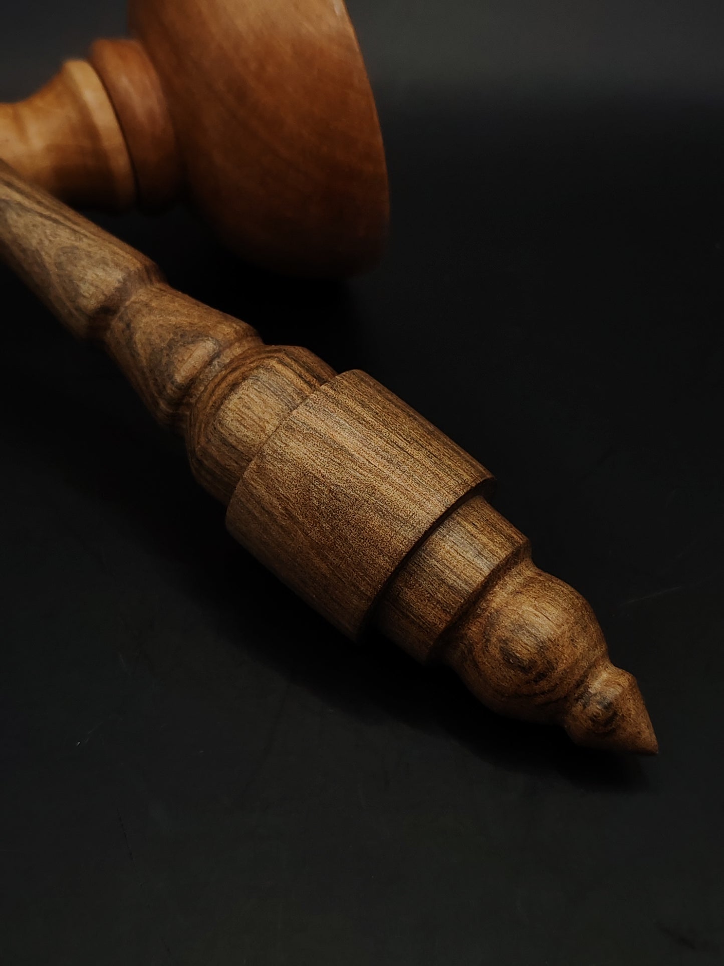 Support Spindle Set 23g Walnut Yarn Spinning Tool with Pear Lap Support Bowl