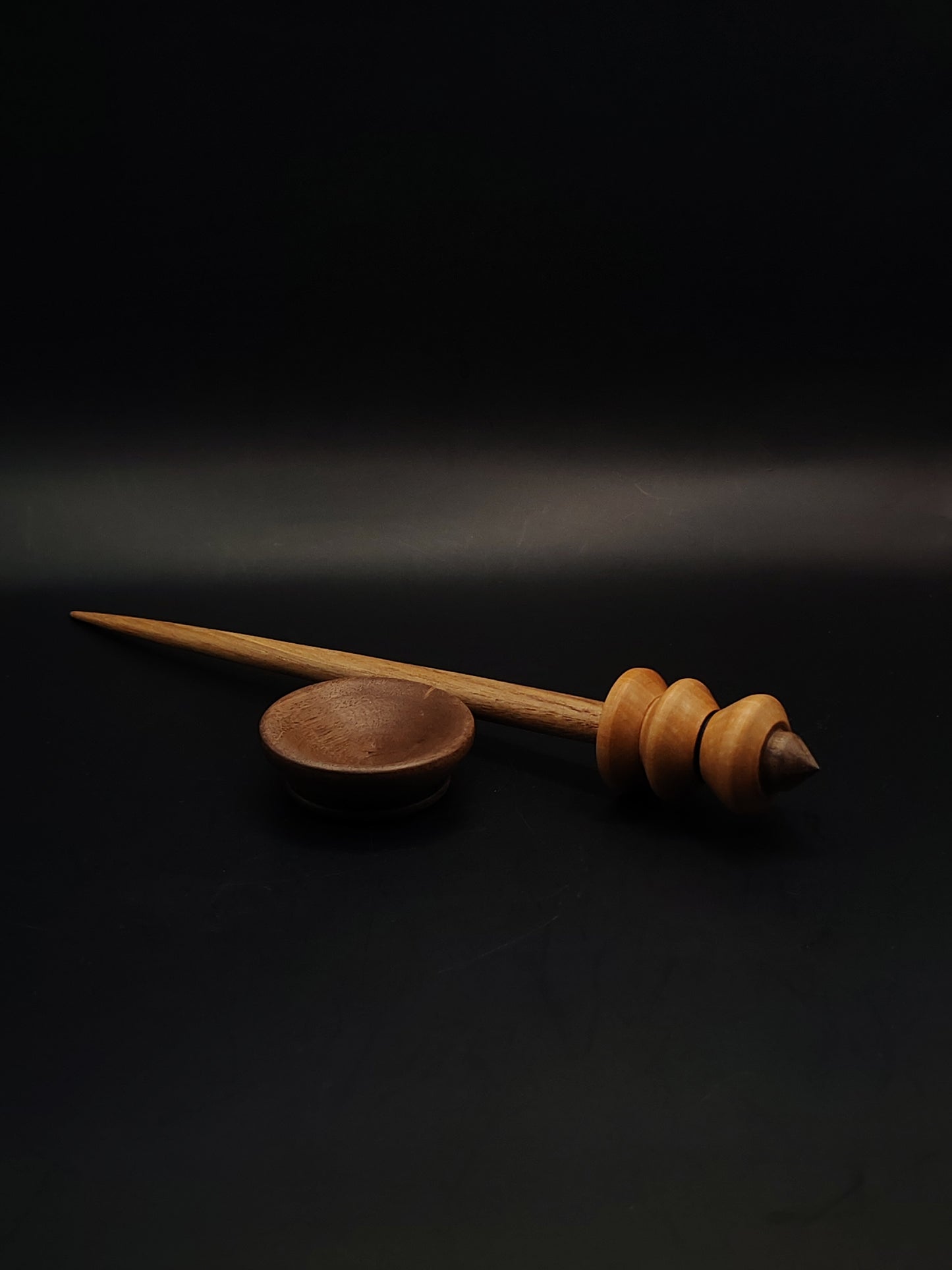 Support Spindle Set 23g Yarn Spinning Tool Chestnut Shaft Pear Whorl Walnut Tip