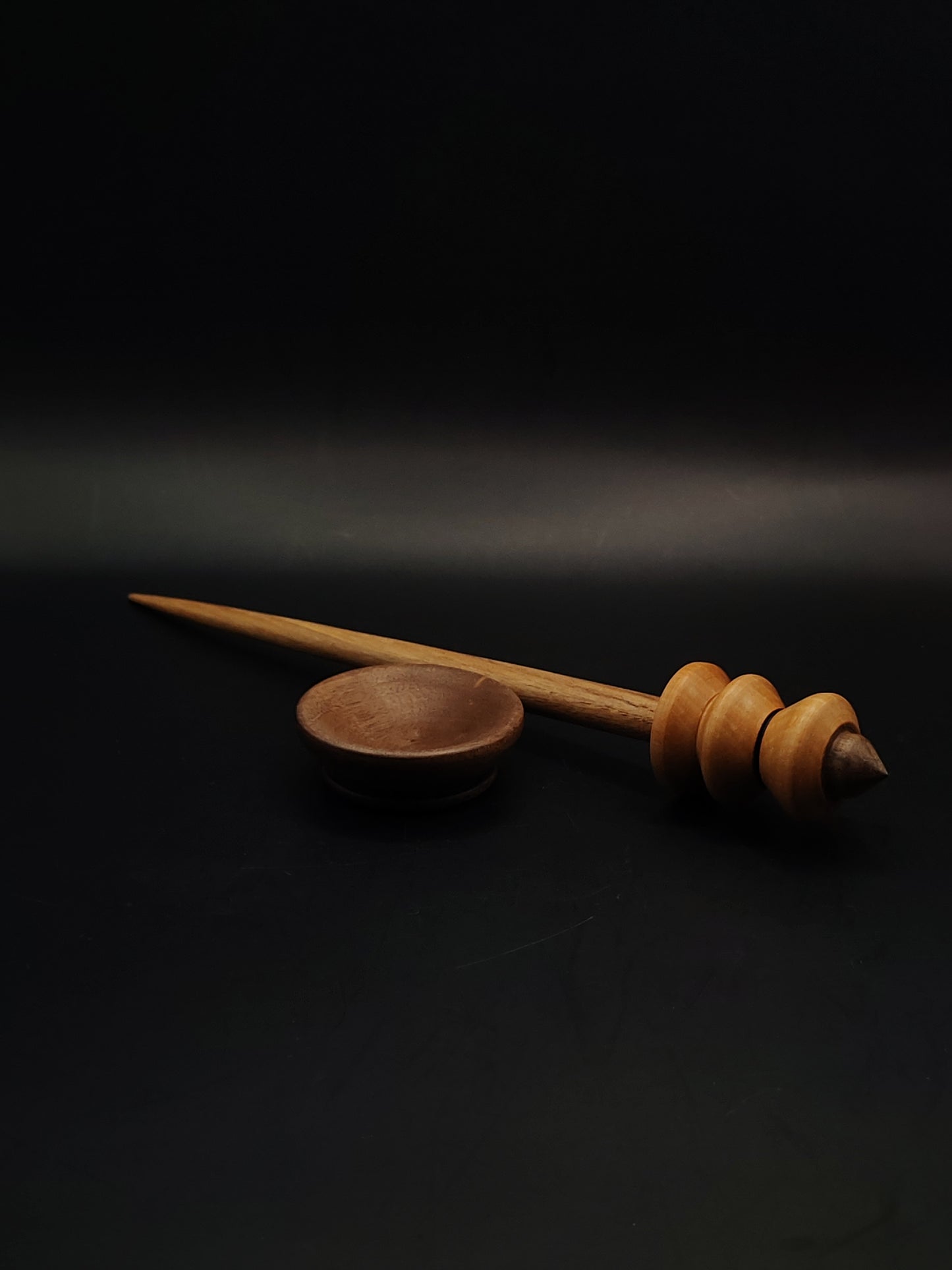 Support Spindle Set 23g Yarn Spinning Tool Chestnut Shaft Pear Whorl Walnut Tip