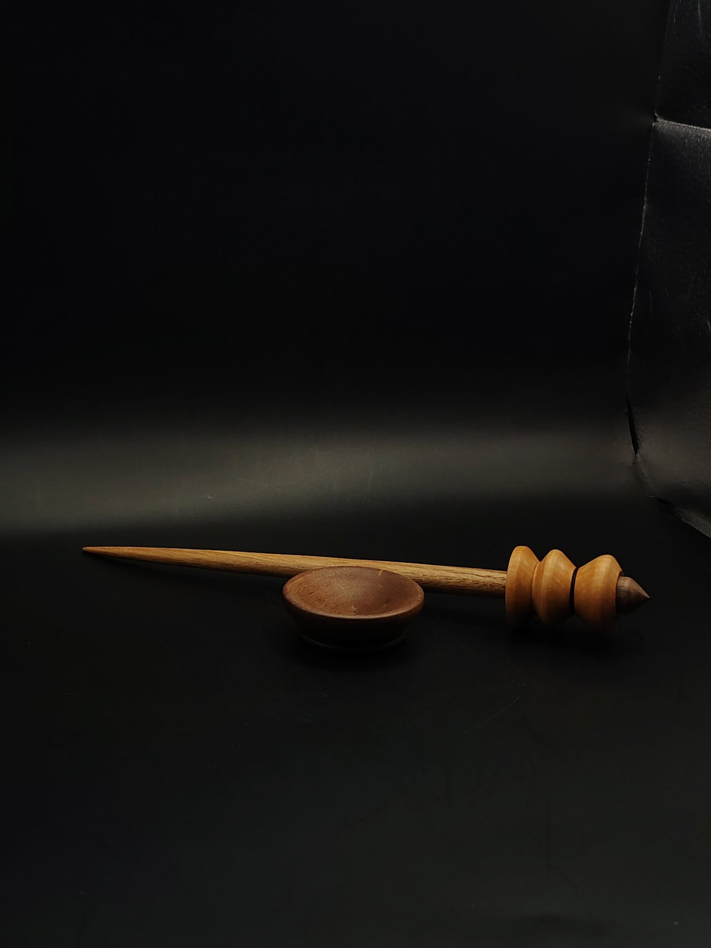 Support Spindle Set 23g Yarn Spinning Tool Chestnut Shaft Pear Whorl Walnut Tip