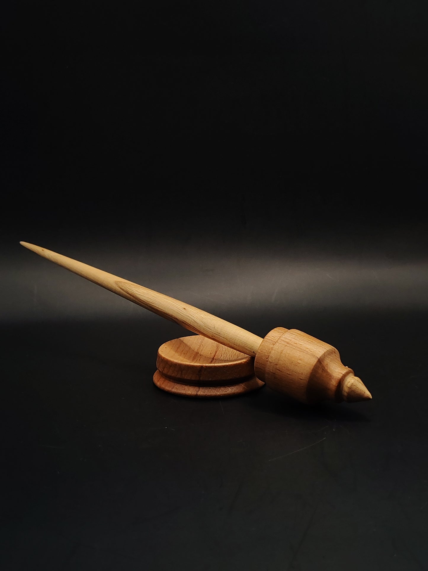 Support Spindle Set 24g Yarn Spinning Tool Chestnut Shaft Beech Whorl Beech Bowl