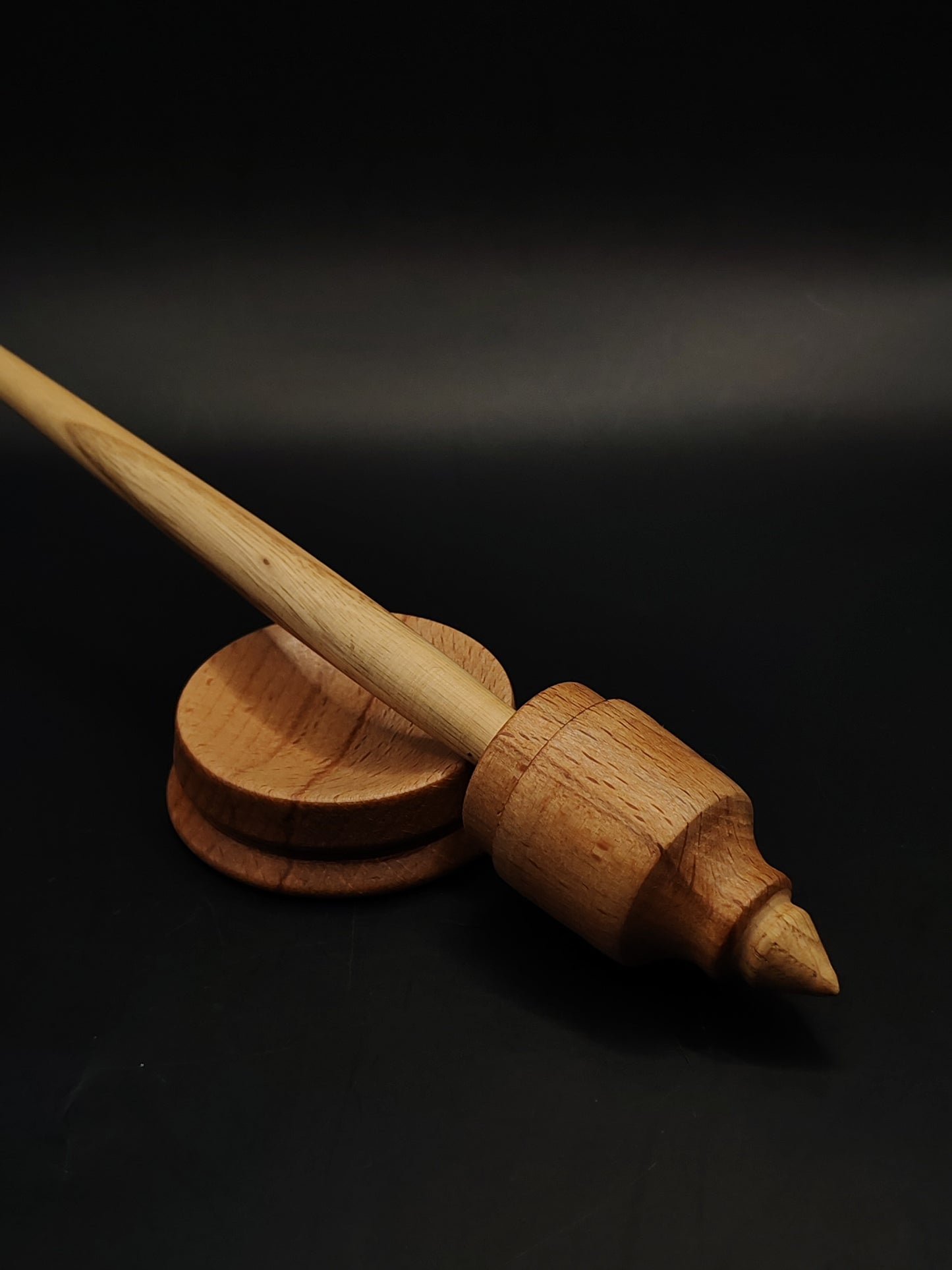 Support Spindle Set 24g Yarn Spinning Tool Chestnut Shaft Beech Whorl Beech Bowl