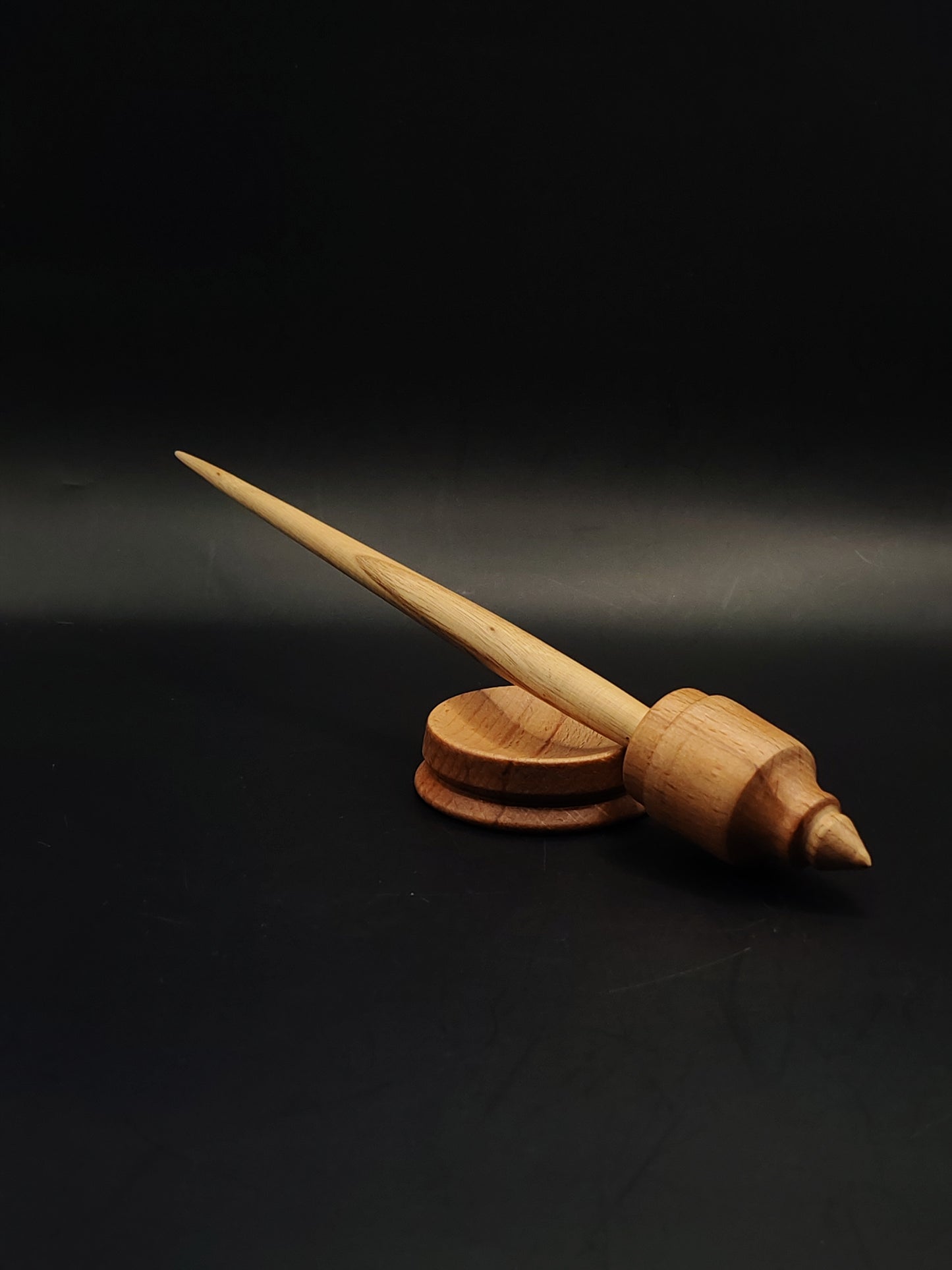 Support Spindle Set 24g Yarn Spinning Tool Chestnut Shaft Beech Whorl Beech Bowl