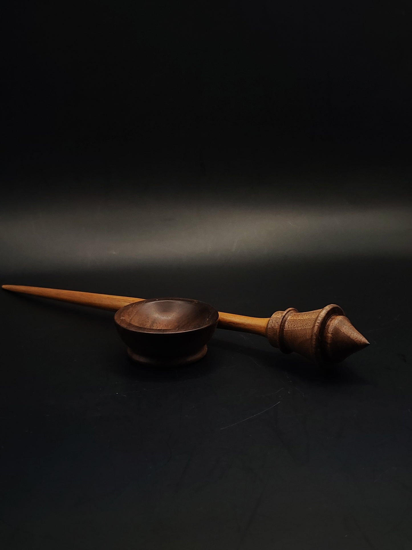 Support Spindle Set 18g Yarn Spinning Tool Oak Shaft Walnut Whorl Walnut Bowl