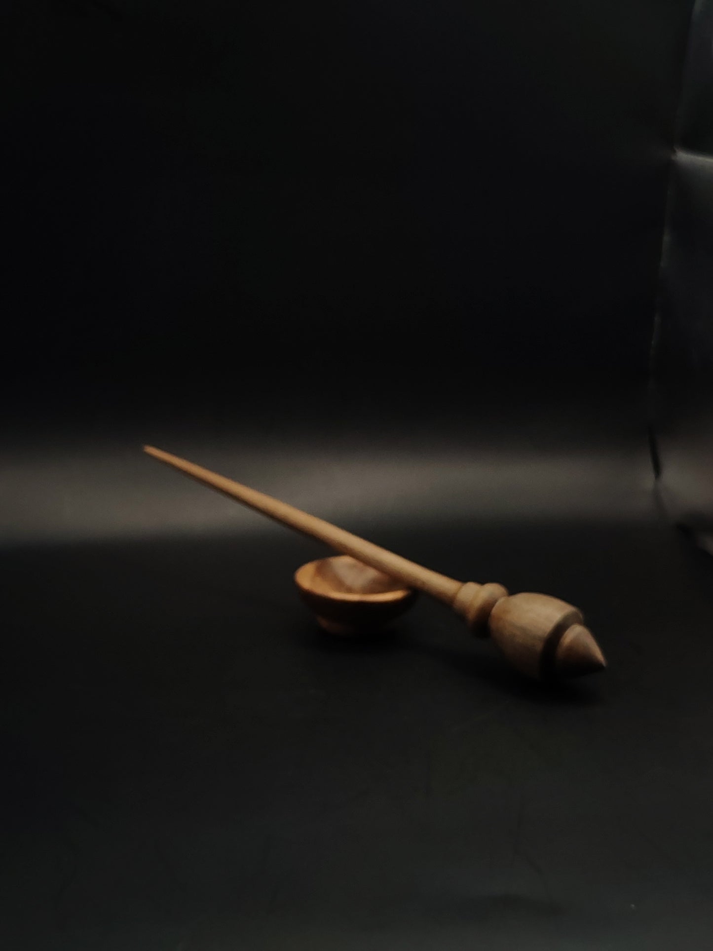 Support Spindle Set 21g Yarn Spinning Tool Walnut Wood Spindle with Walnut Bowl