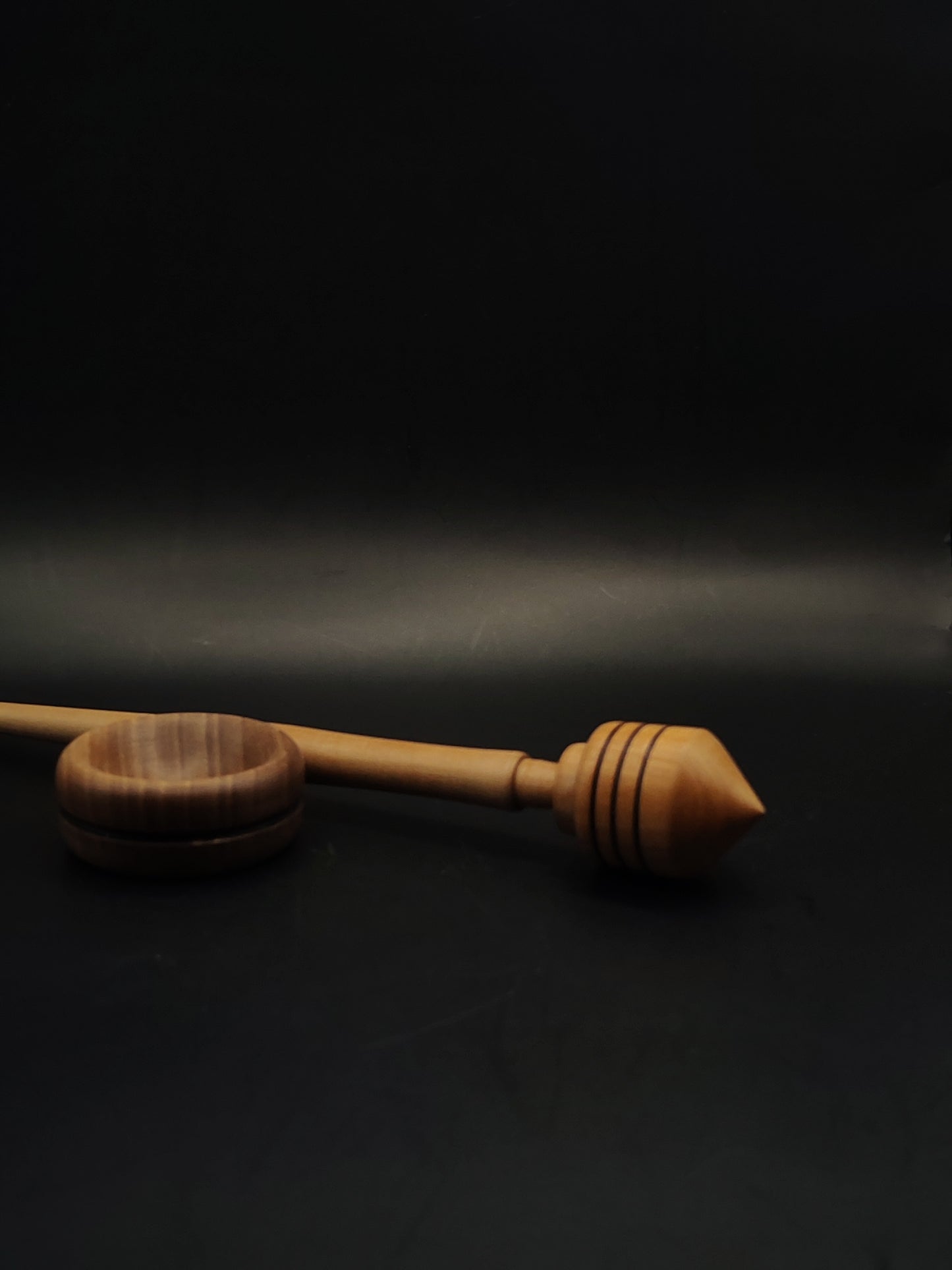 Support Spindle Set 31g Yarn Spinning Tool Pear Wood Spindle with Walnut Bowl