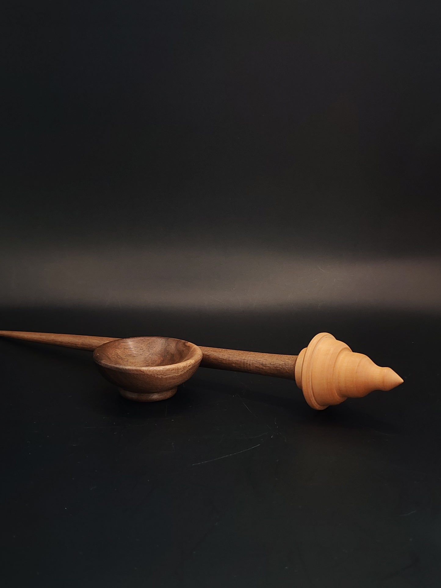 Support Spindle Set 23g Yarn Spinning Tool Walnut Shaft Pear Whorl Walnut Bowl
