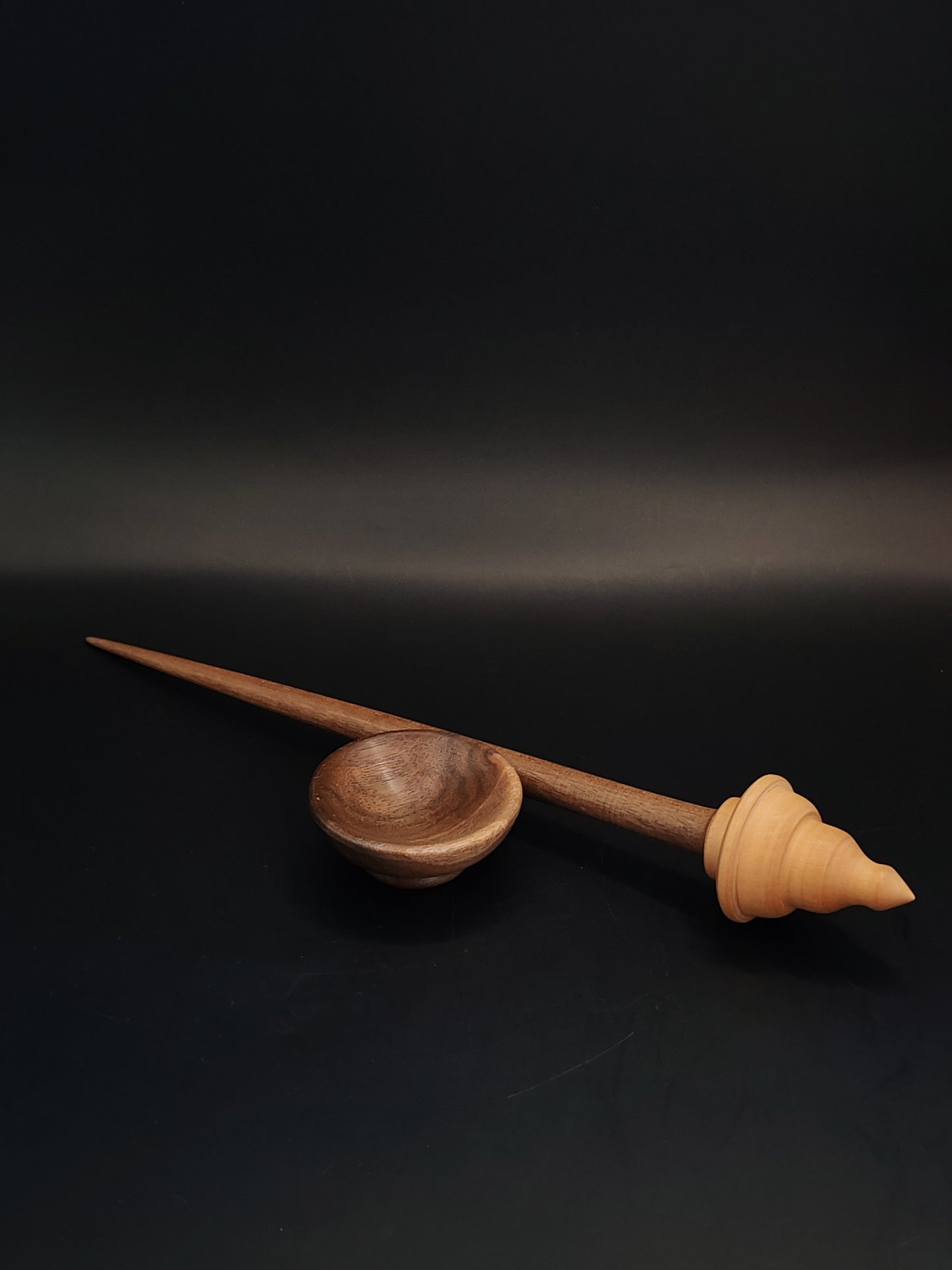 Support Spindle Set 23g Yarn Spinning Tool Walnut Shaft Pear Whorl Walnut Bowl