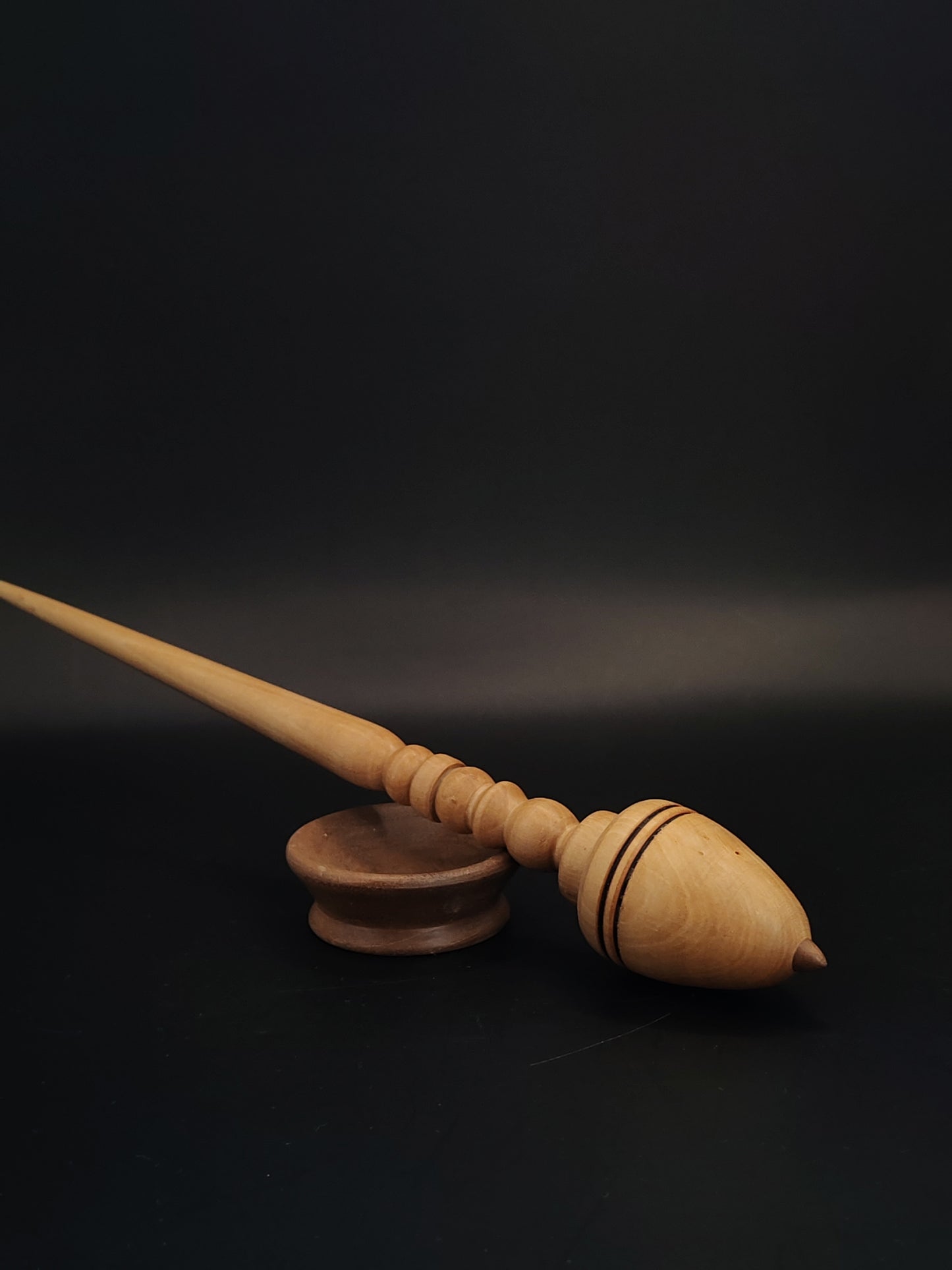 Support Spindle Set 34g Yarn Spinning Tool Sycamore Spindle Walnut Tip Walnut Bowl