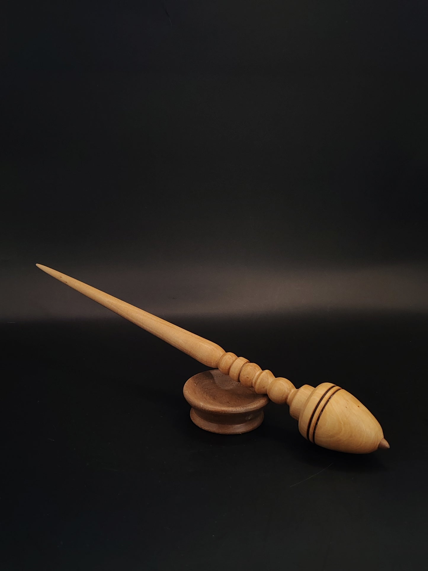 Support Spindle Set 34g Yarn Spinning Tool Sycamore Spindle Walnut Tip Walnut Bowl