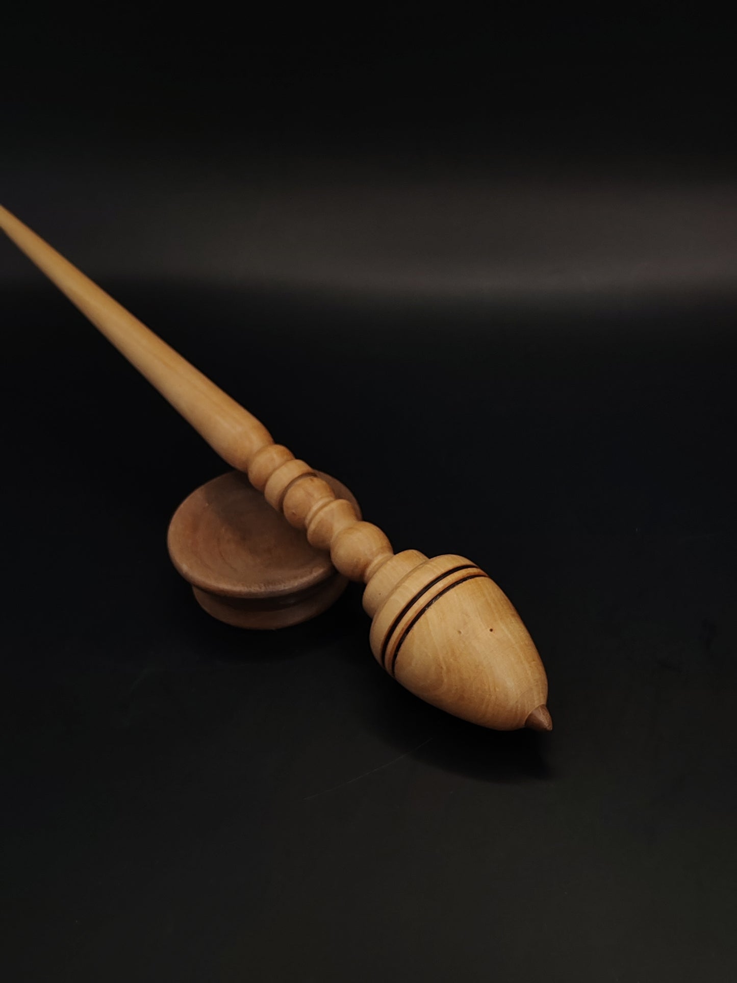 Support Spindle Set 34g Yarn Spinning Tool Sycamore Spindle Walnut Tip Walnut Bowl