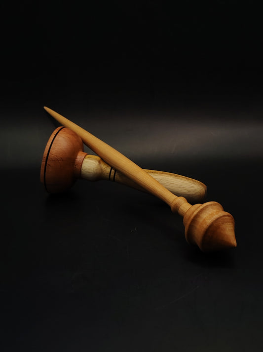 Support Spindle Set 25g Yarn Spinning Tool Pear Wood Spindle Wooden Bowl