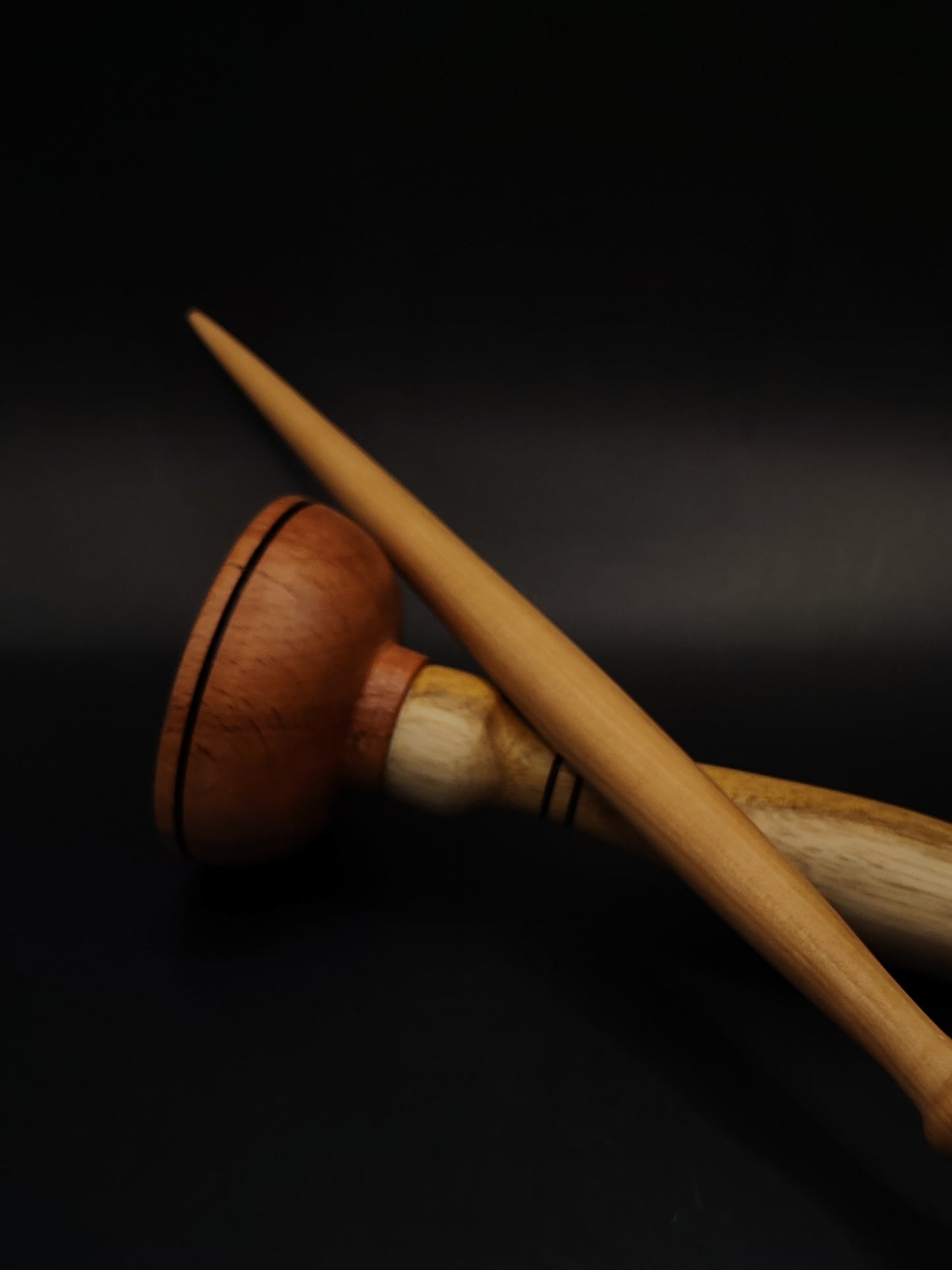 Support Spindle Set 25g Yarn Spinning Tool Pear Wood Spindle Wooden Bowl