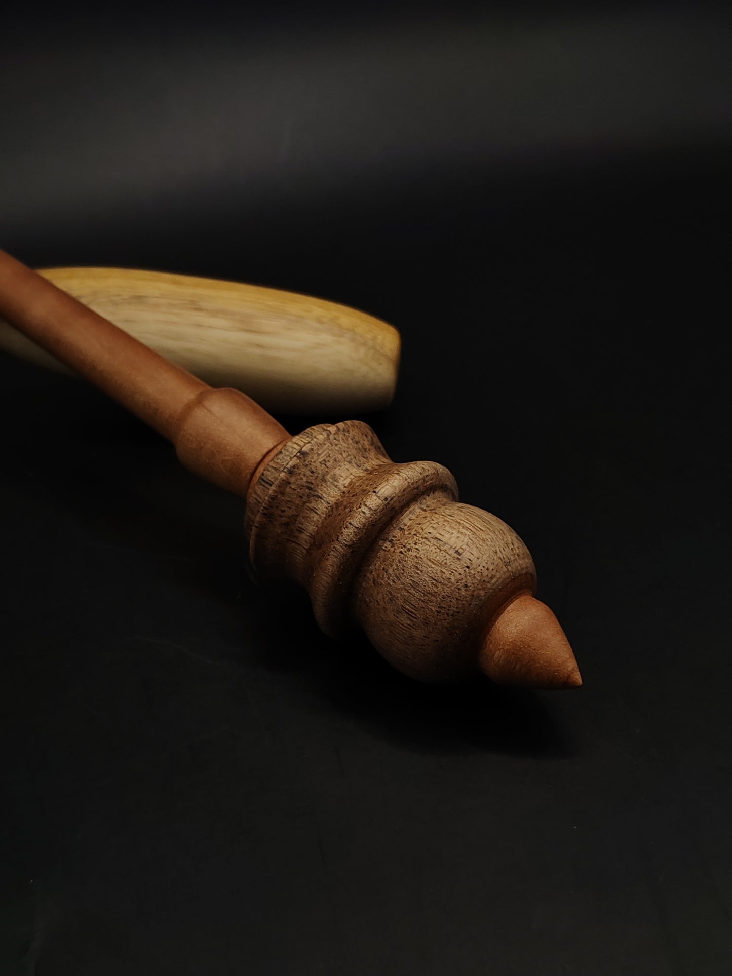 Support Spindle Set 23g Yarn Spinning Tool Plum Shaft Walnut Whorl Wooden Bowl