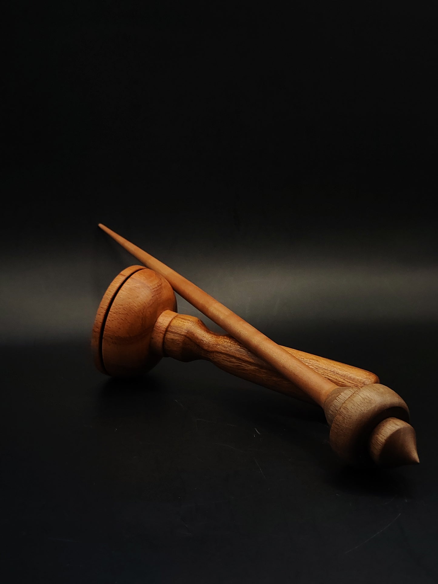 Support Spindle Set 20g Yarn Spinning Tool Plum Shaft Walnut Whorl Wooden Bowl
