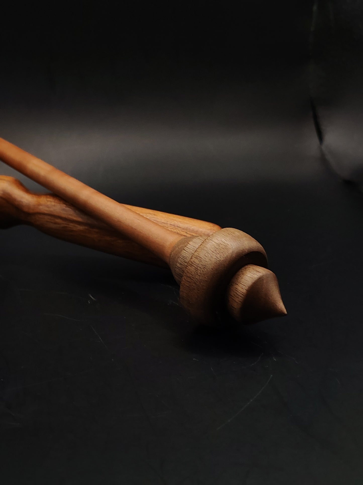 Support Spindle Set 20g Yarn Spinning Tool Plum Shaft Walnut Whorl Wooden Bowl