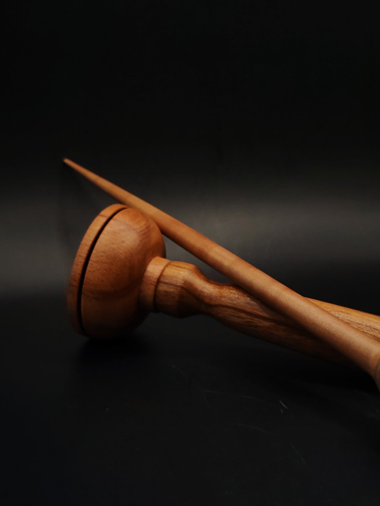 Support Spindle Set 20g Yarn Spinning Tool Plum Shaft Walnut Whorl Wooden Bowl