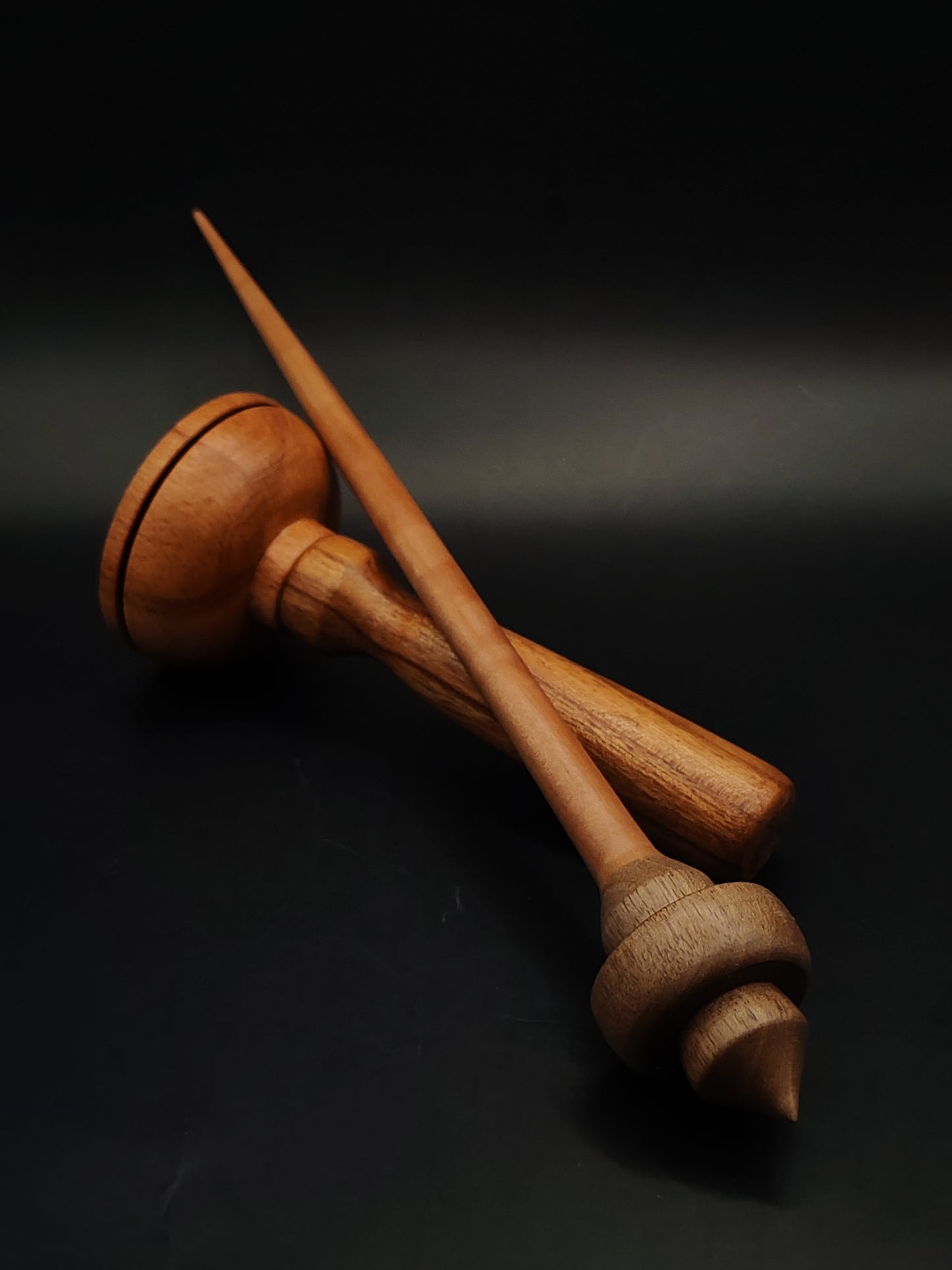 Support Spindle Set 20g Yarn Spinning Tool Plum Shaft Walnut Whorl Wooden Bowl