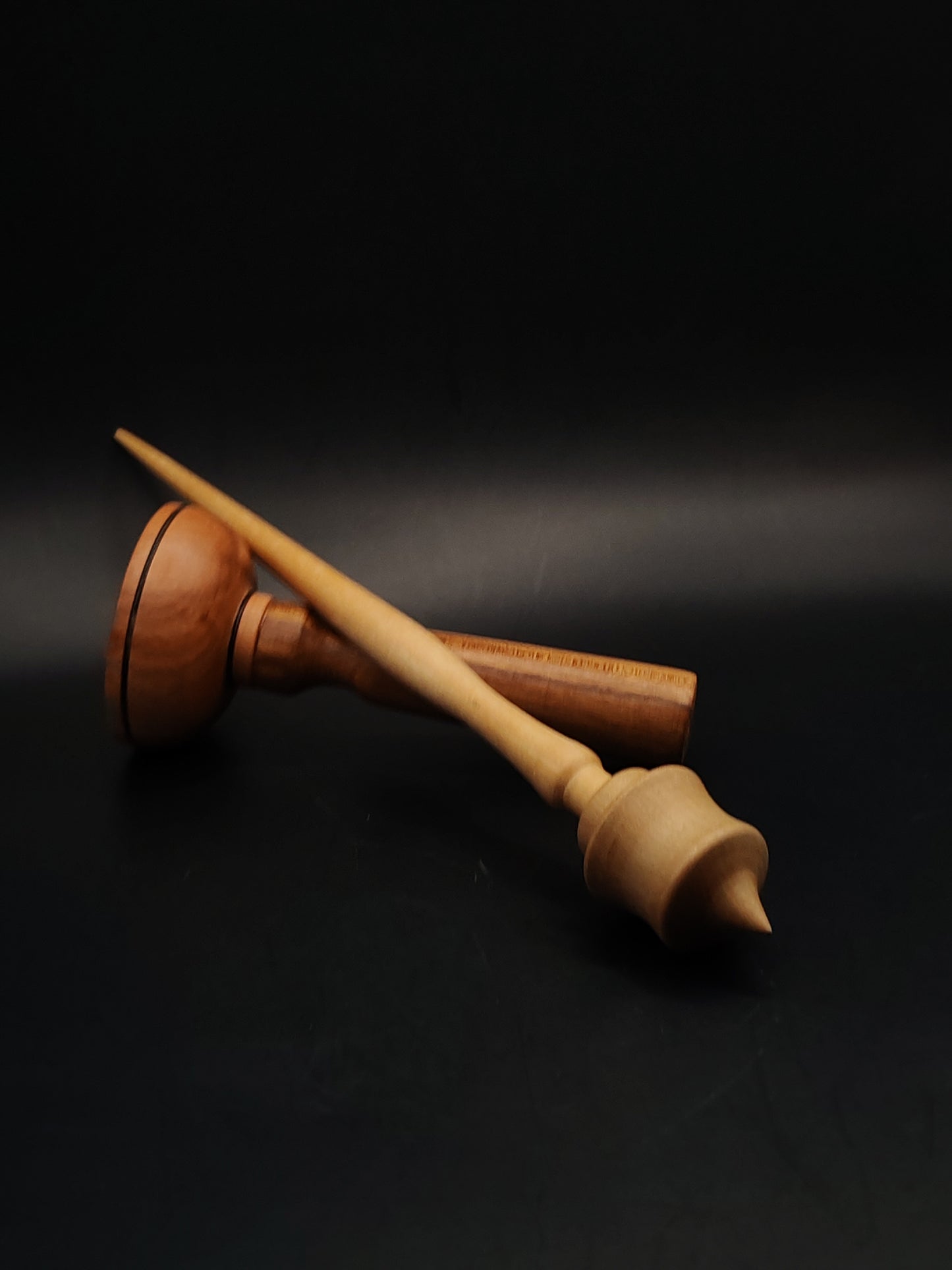 Support Spindle Set 22g Yarn Spinning Tool Ash Shaft Pear Whorl Wooden Bowl
