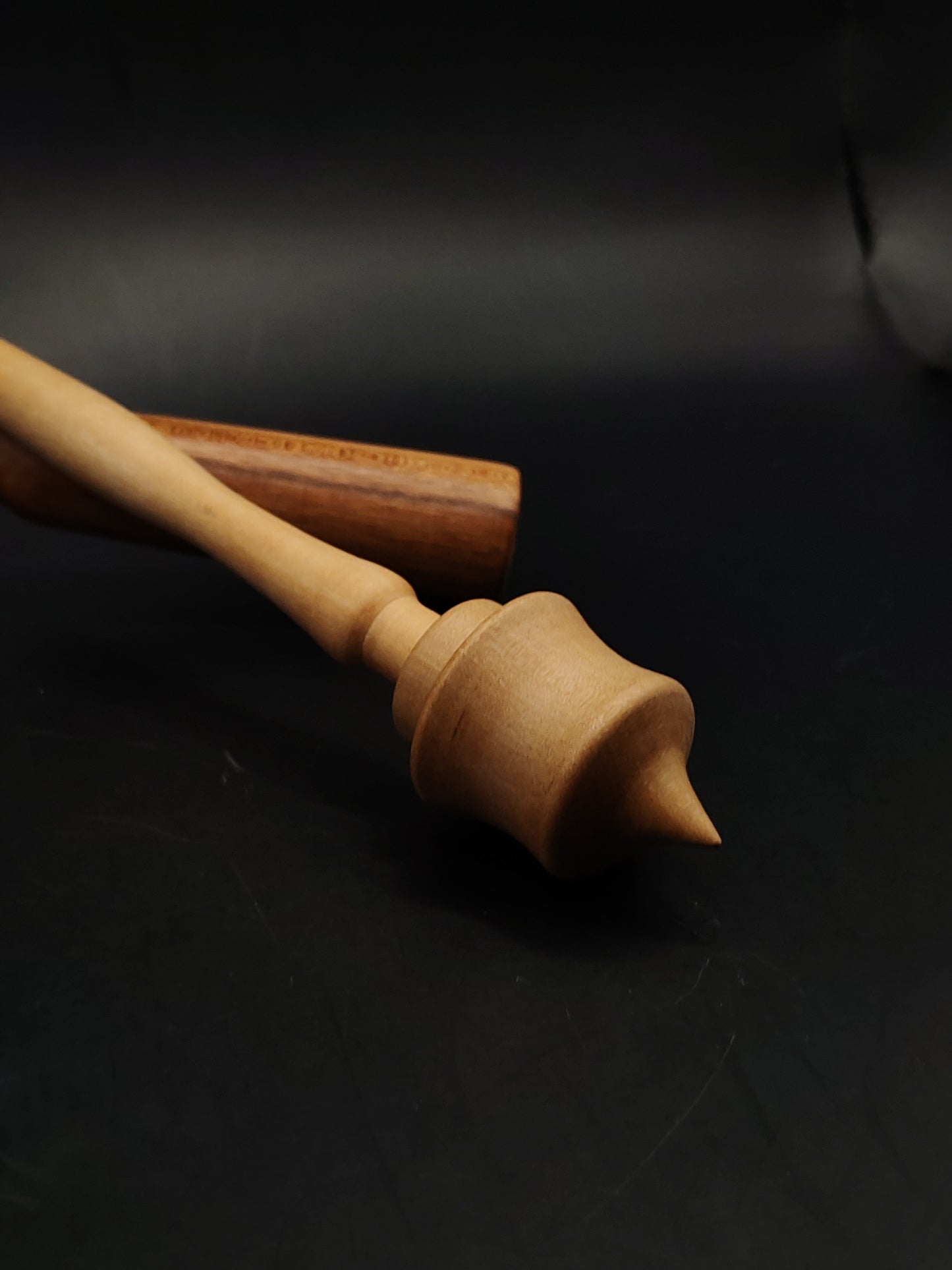 Support Spindle Set 22g Yarn Spinning Tool Ash Shaft Pear Whorl Wooden Bowl