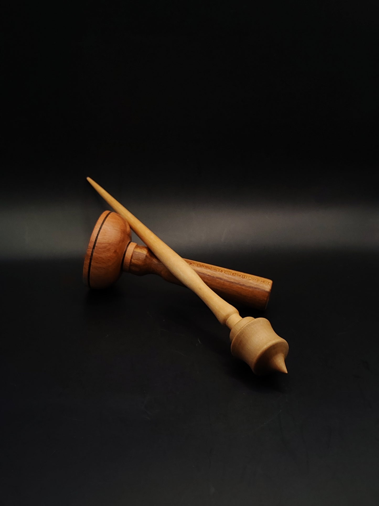 Support Spindle Set 22g Yarn Spinning Tool Ash Shaft Pear Whorl Wooden Bowl