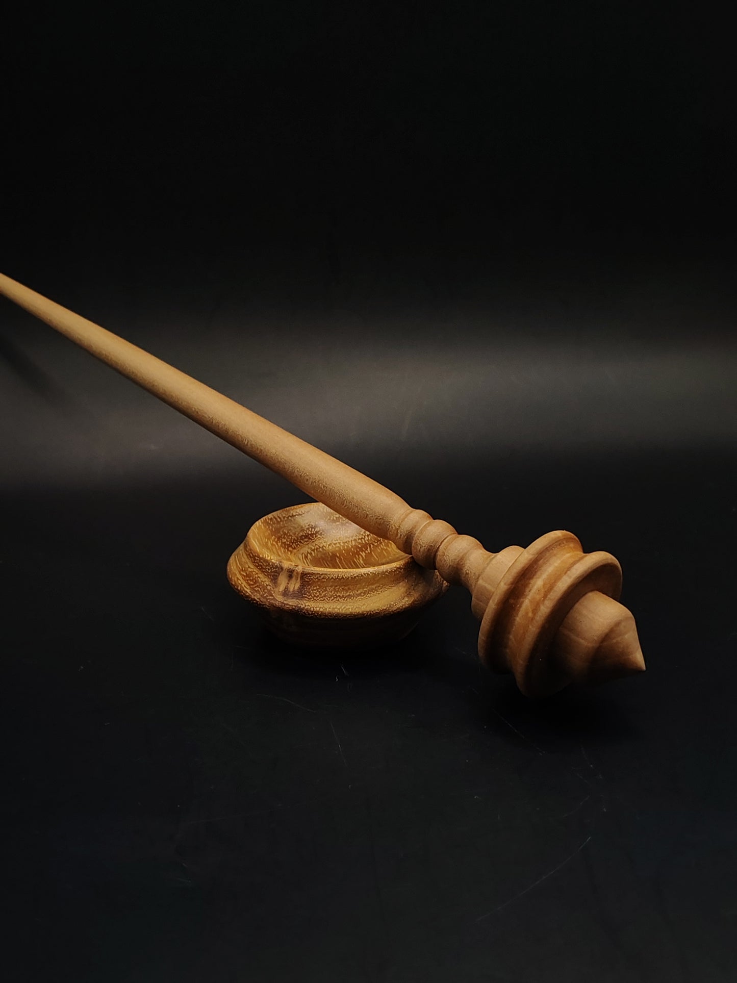 Support Spindle Set 22g Yarn Spinning Tool Sycamore Shaft Pear Whorl Acacia Bowl