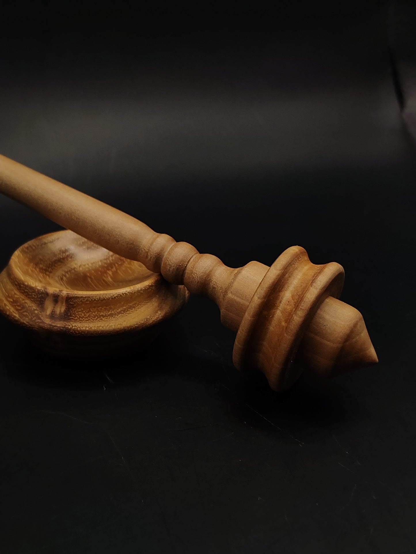 Support Spindle Set 22g Yarn Spinning Tool Sycamore Shaft Pear Whorl Acacia Bowl