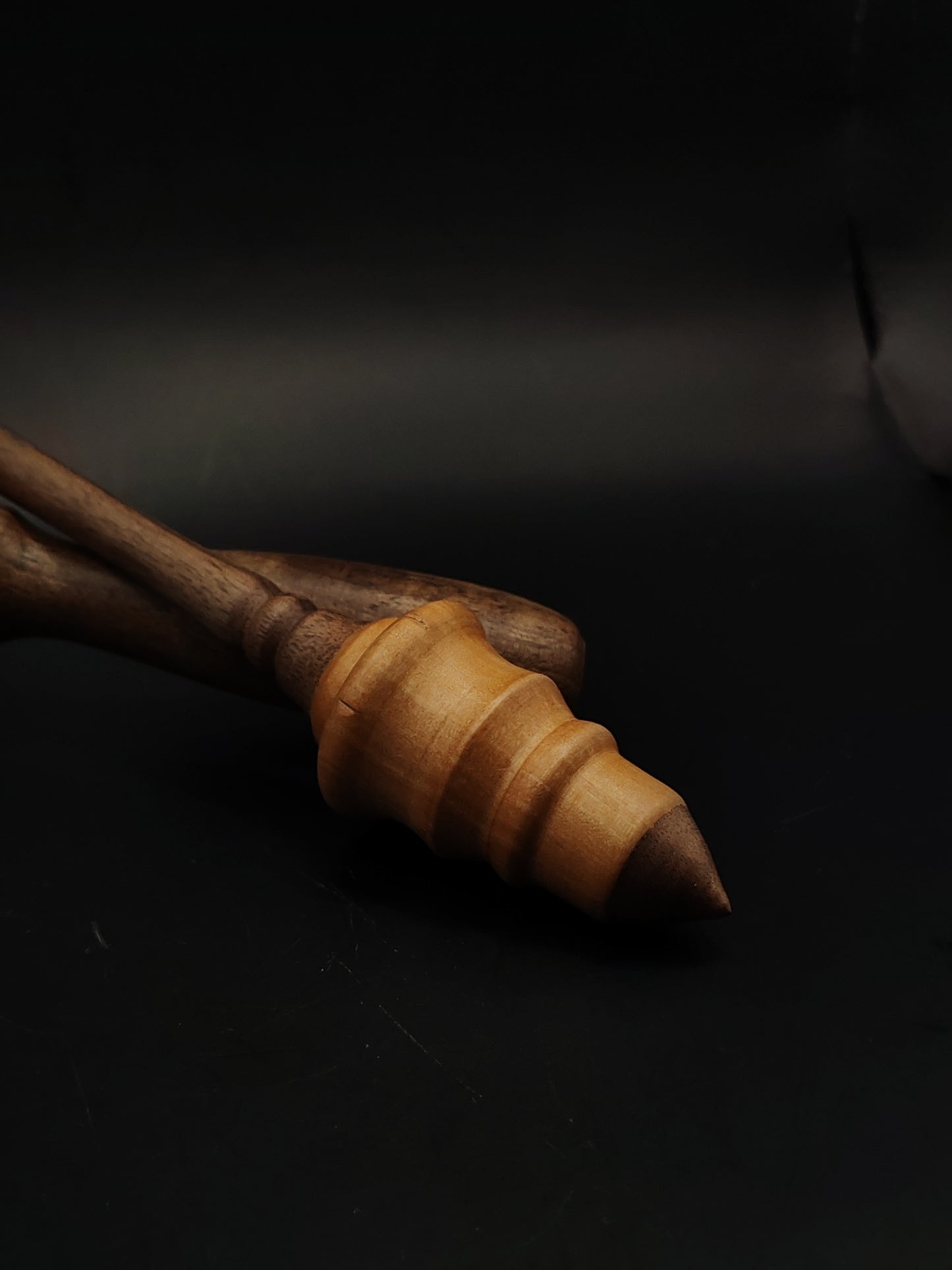 Support Spindle Set 26g Yarn Spinning Tool Walnut Shaft Pear Whorl Wooden Bowl