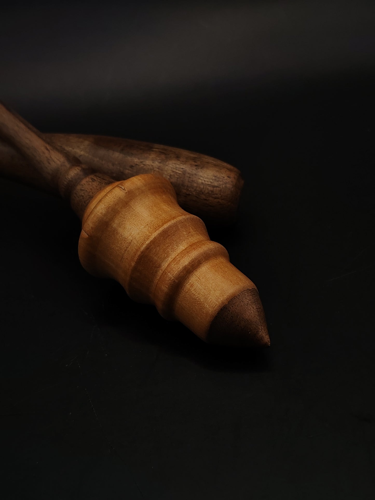 Support Spindle Set 26g Yarn Spinning Tool Walnut Shaft Pear Whorl Wooden Bowl