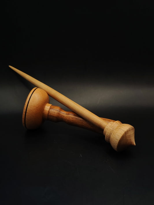 Support Spindle Set 25g Yarn Spinning Tool Pear Shaft Beech Whorl Beech Bowl