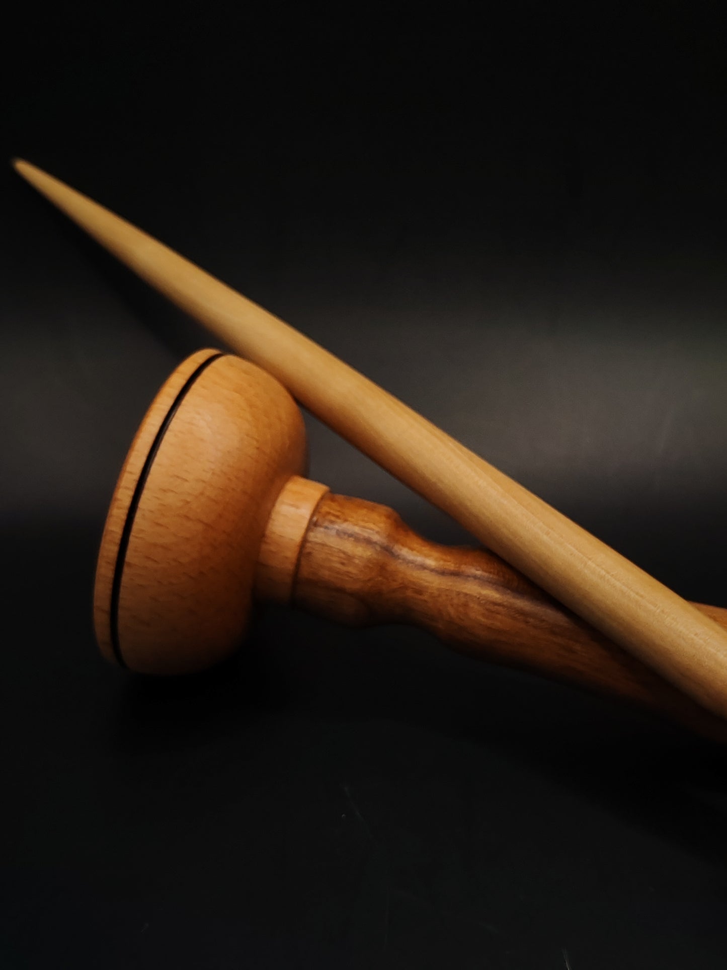 Support Spindle Set 25g Yarn Spinning Tool Pear Shaft Beech Whorl Beech Bowl
