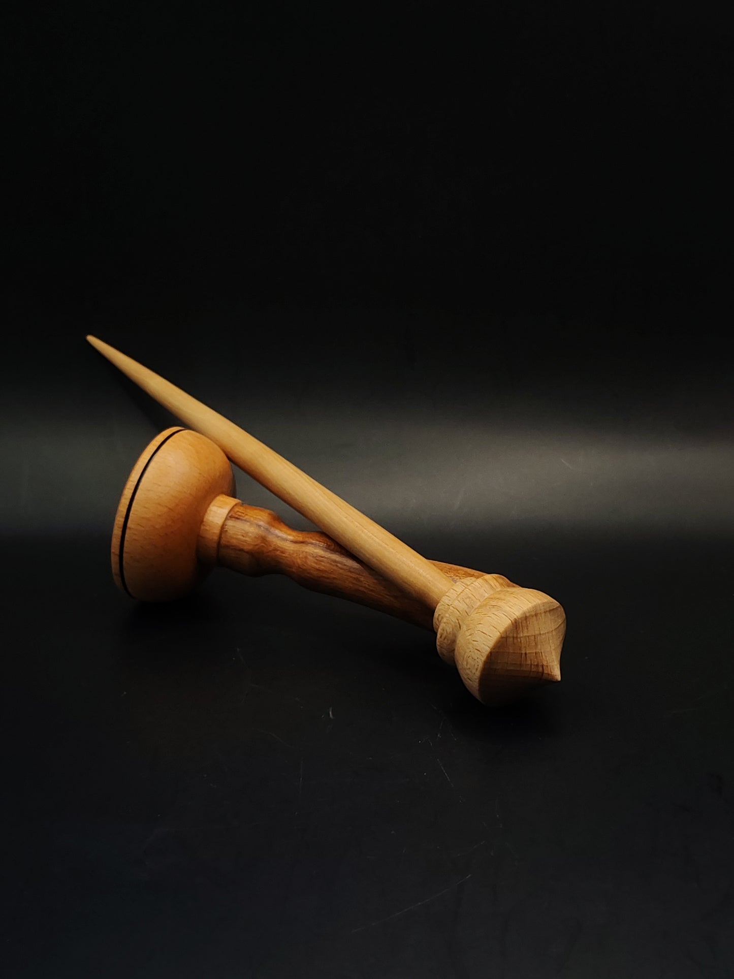 Support Spindle Set 25g Yarn Spinning Tool Pear Shaft Beech Whorl Beech Bowl